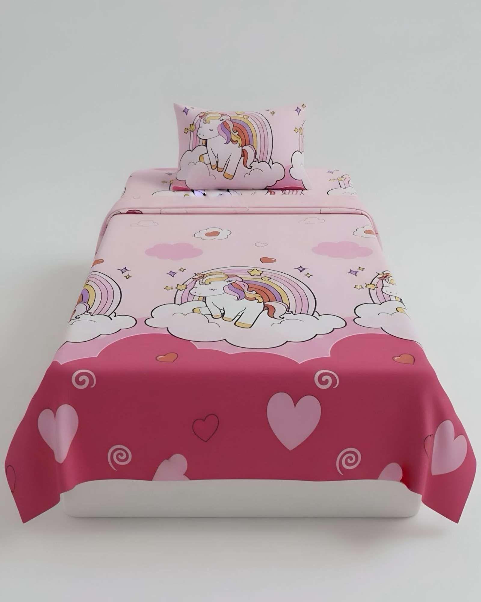 JUEGO DE SABANA DE NIÑA UNICKAWAII PLAZA Y MEDIA 3 PCS-1