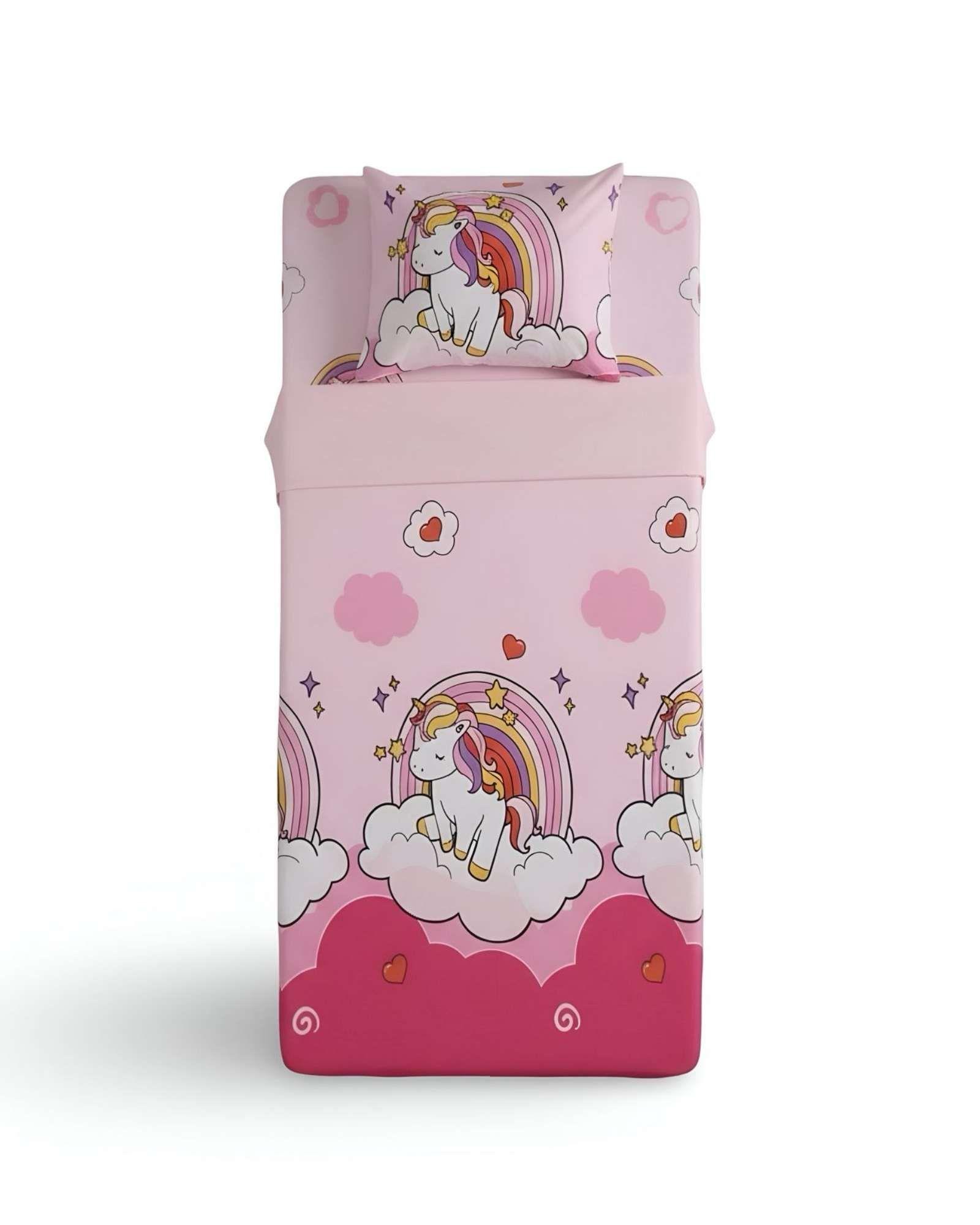 JUEGO DE SABANA DE NIÑA UNICKAWAII PLAZA Y MEDIA 3 PCS-2