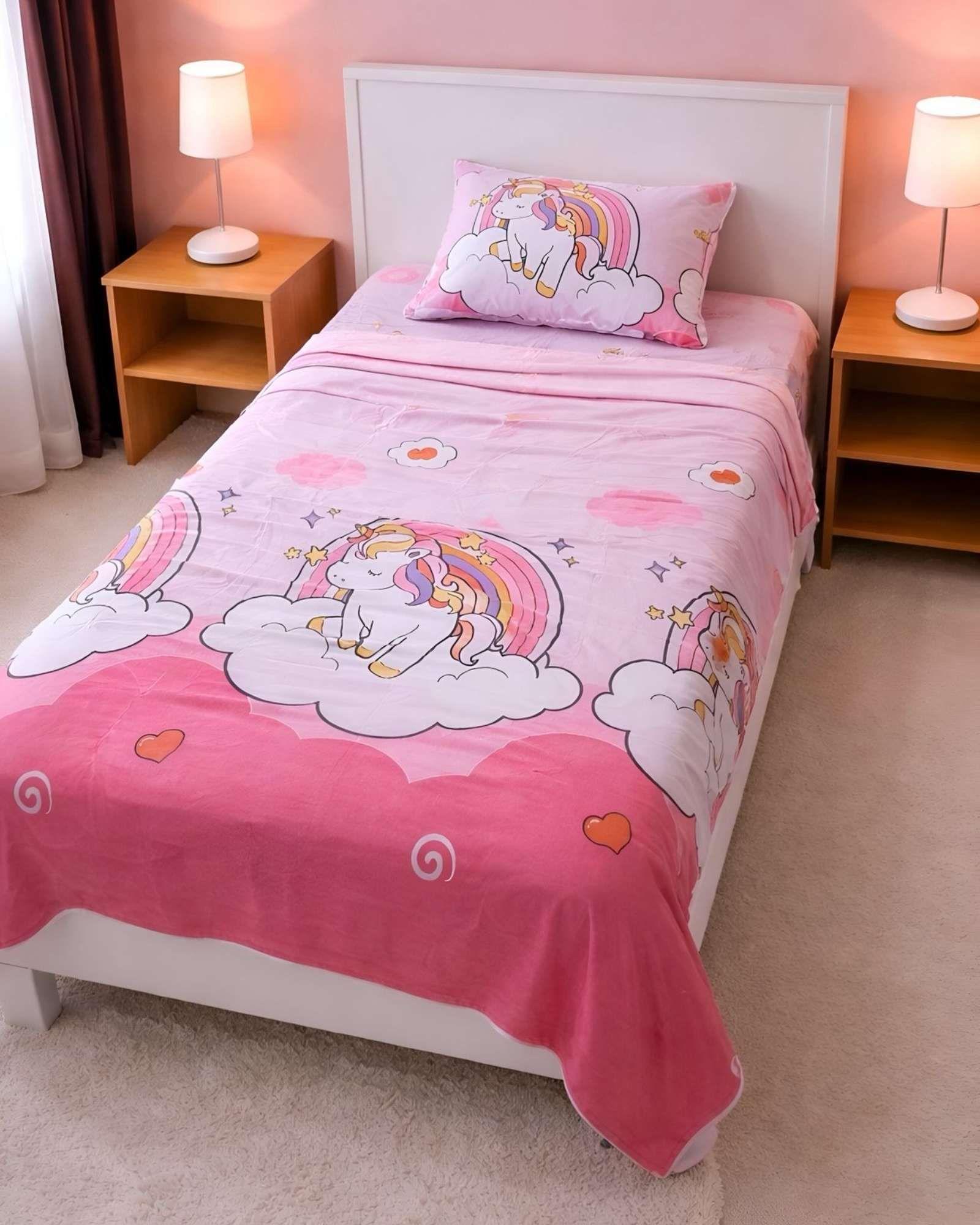 JUEGO DE SABANA DE NIÑA UNICKAWAII PLAZA Y MEDIA 3 PCS-3