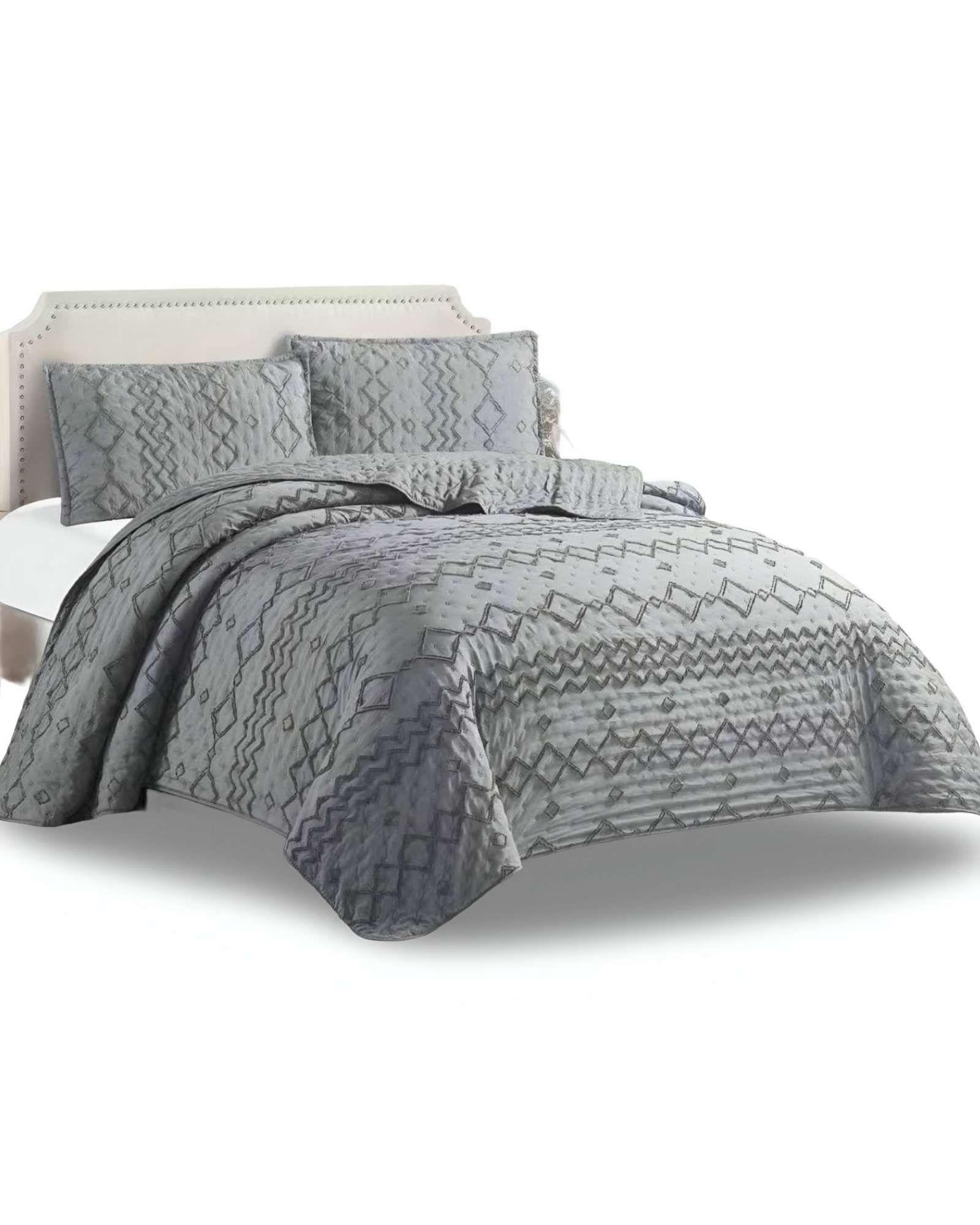 CUBRECAMA QUILT DELGADO TUFTING DE LUJO SUAVE 2 PLAZAS O7-0