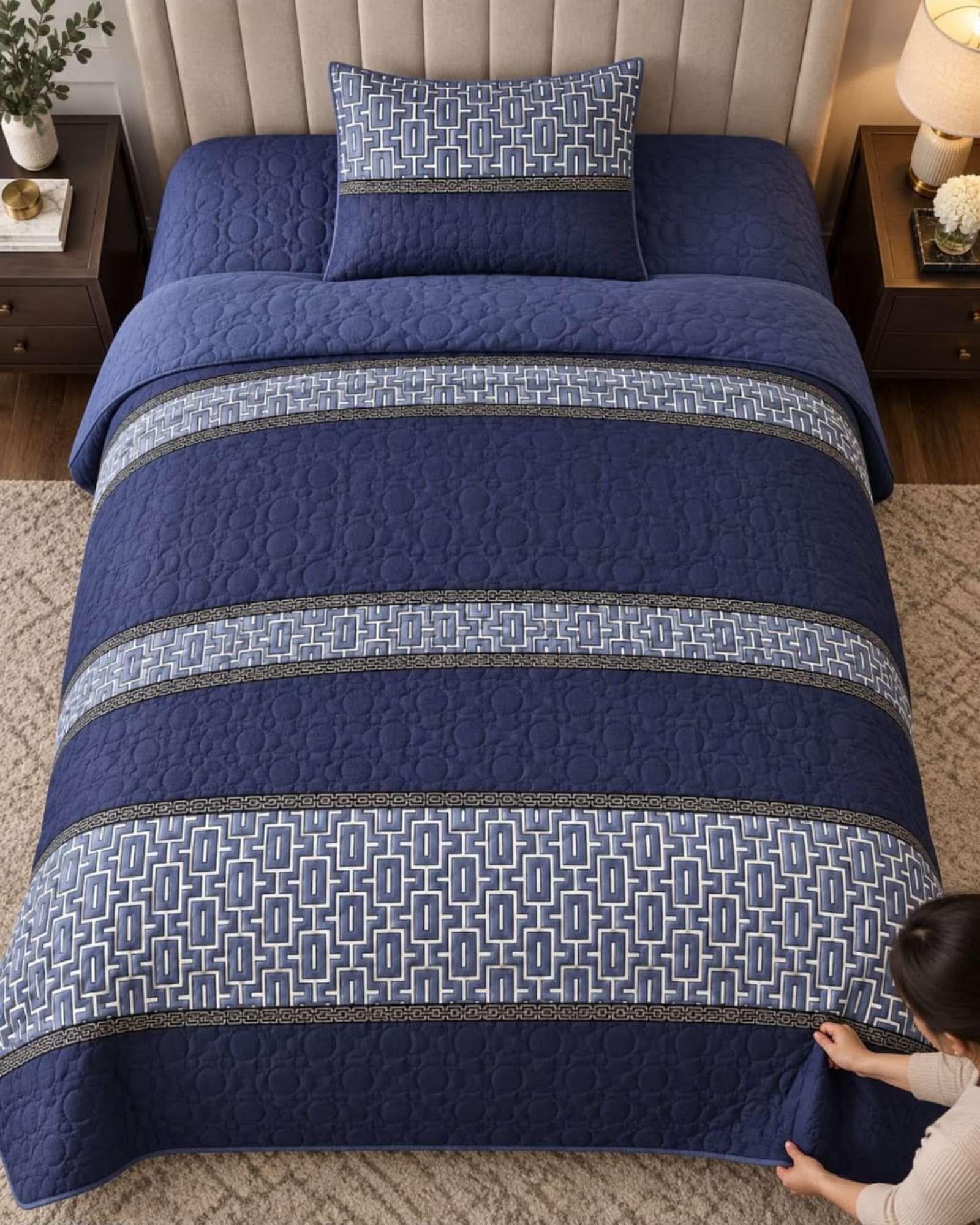 Cubrecama Quilt de Plaza y Media  Con Funda De Almohada C17-0