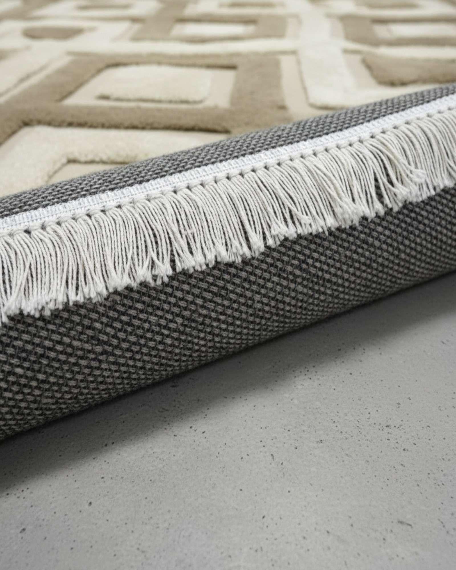 ALFOMBRA TEXTURIZADA DISEÑO JACQUARD ANTIDESLIZANTE 200X240 CMC A08-4