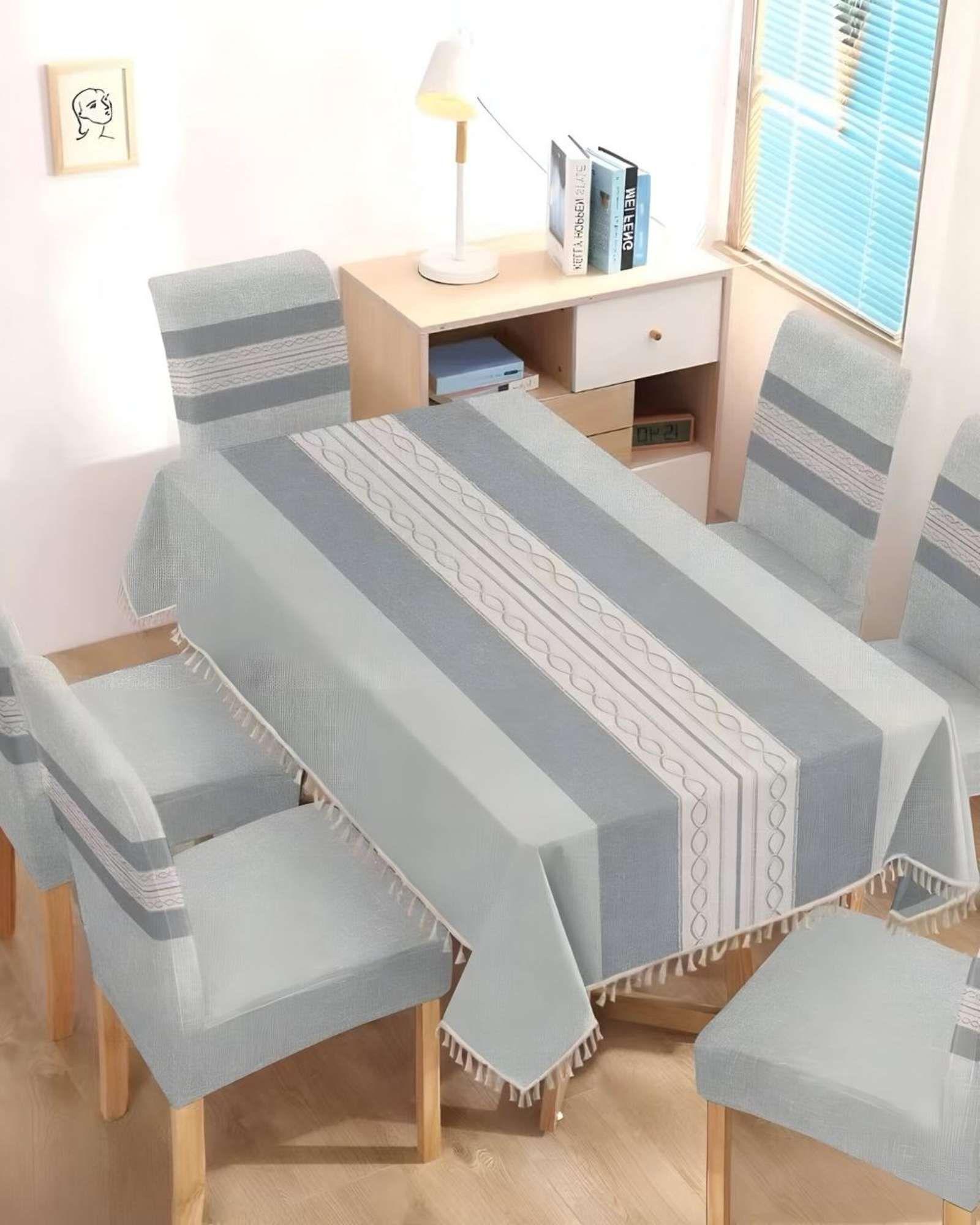 Juego Textil Para Comedor Mantel  más 6 fundas de silla A09-2