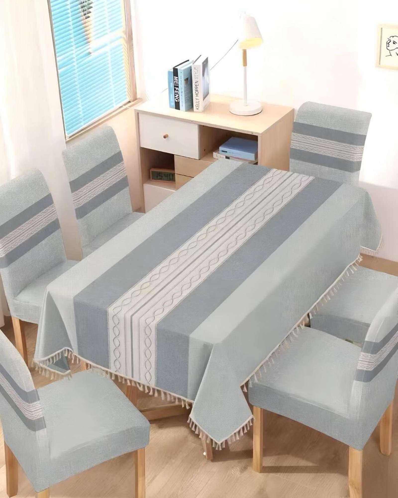 Juego Textil Para Comedor Mantel  más 6 fundas de silla A09-3