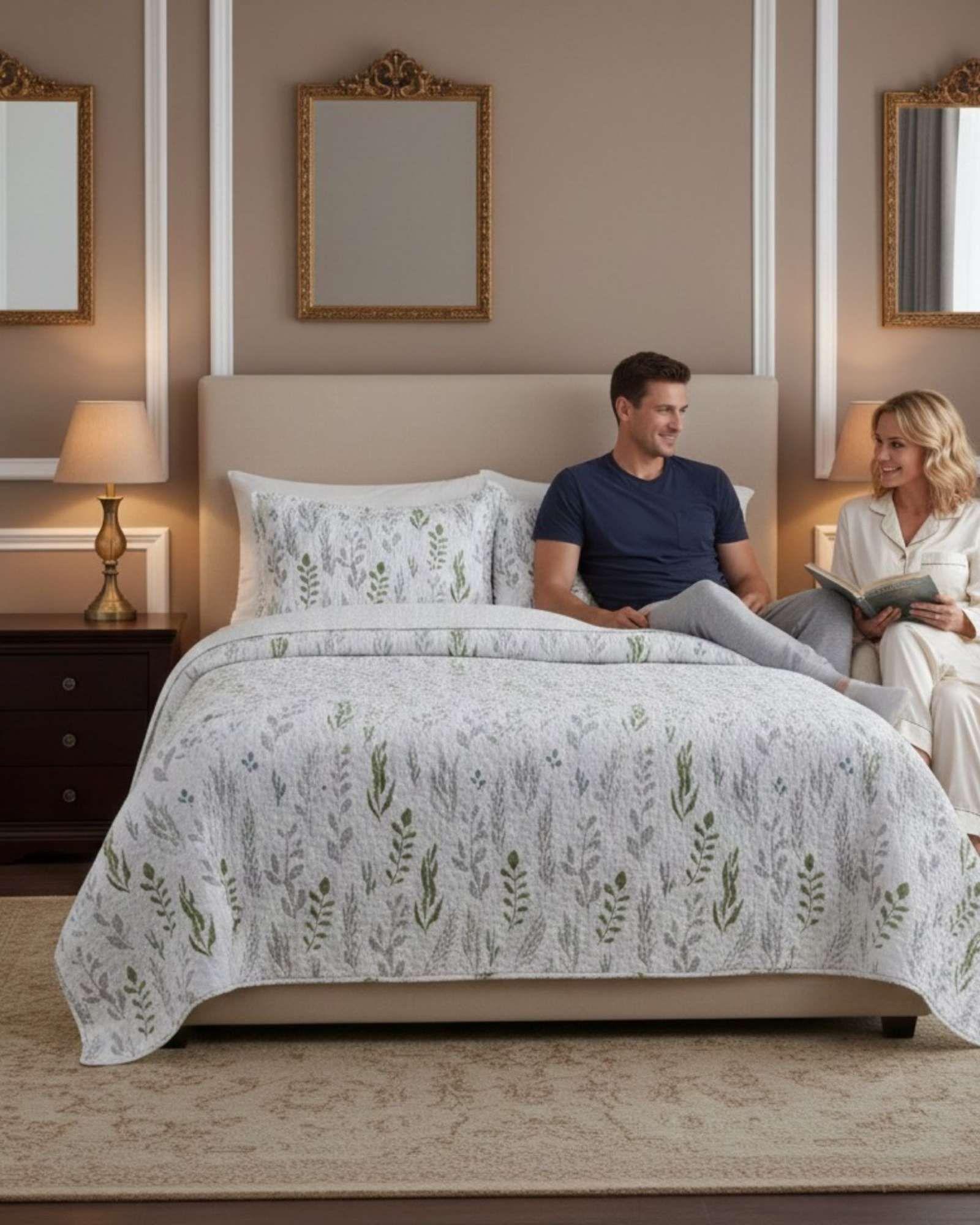 CUBRECAMA QUILT CON SHERPA 2 PLAZA 230 CM X 250 CM B30-2