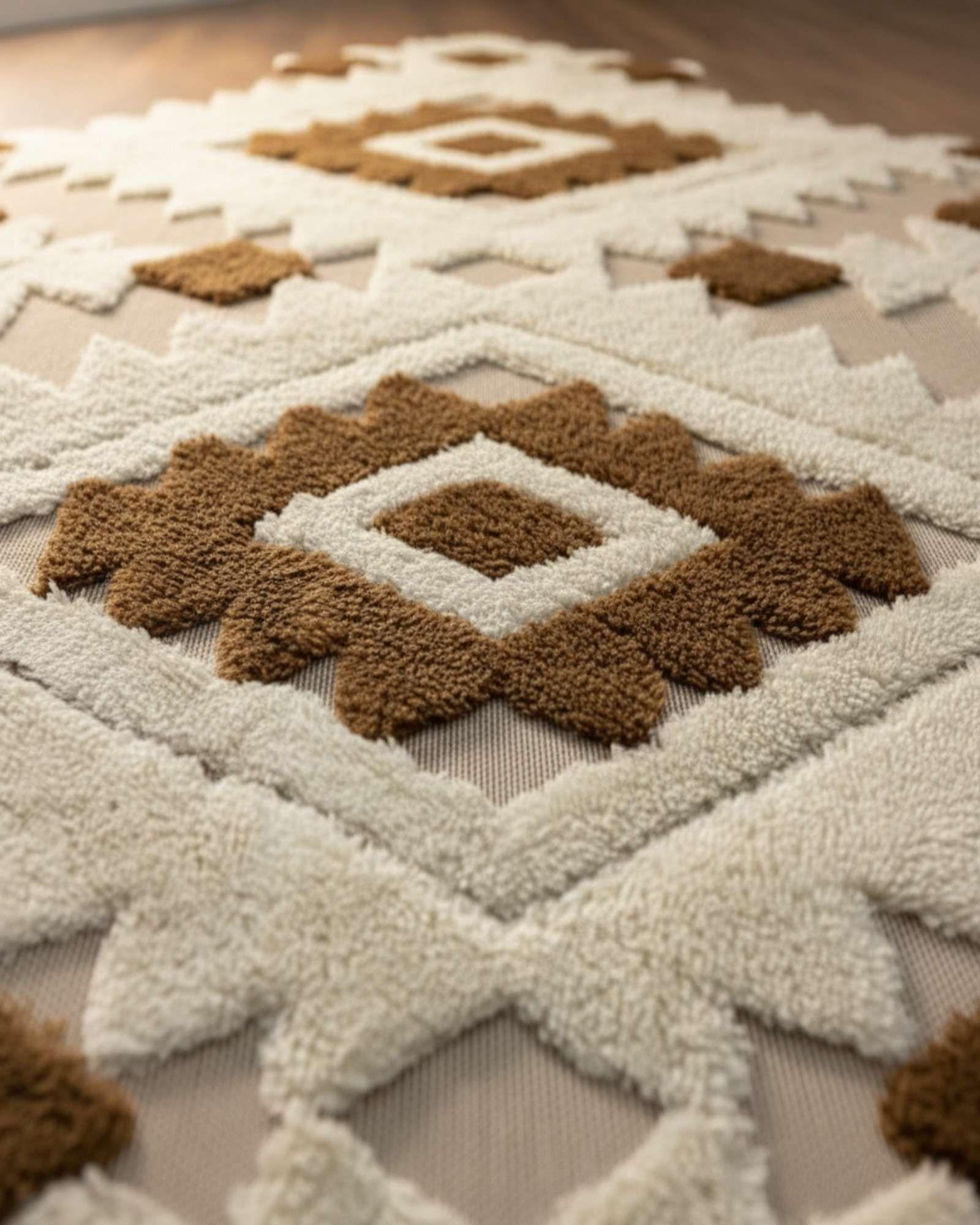 ALFOMBRA TEXTURIZADA DISEÑO JACQUARD ANTIDESLIZANTE 200X240 CMC A05-3