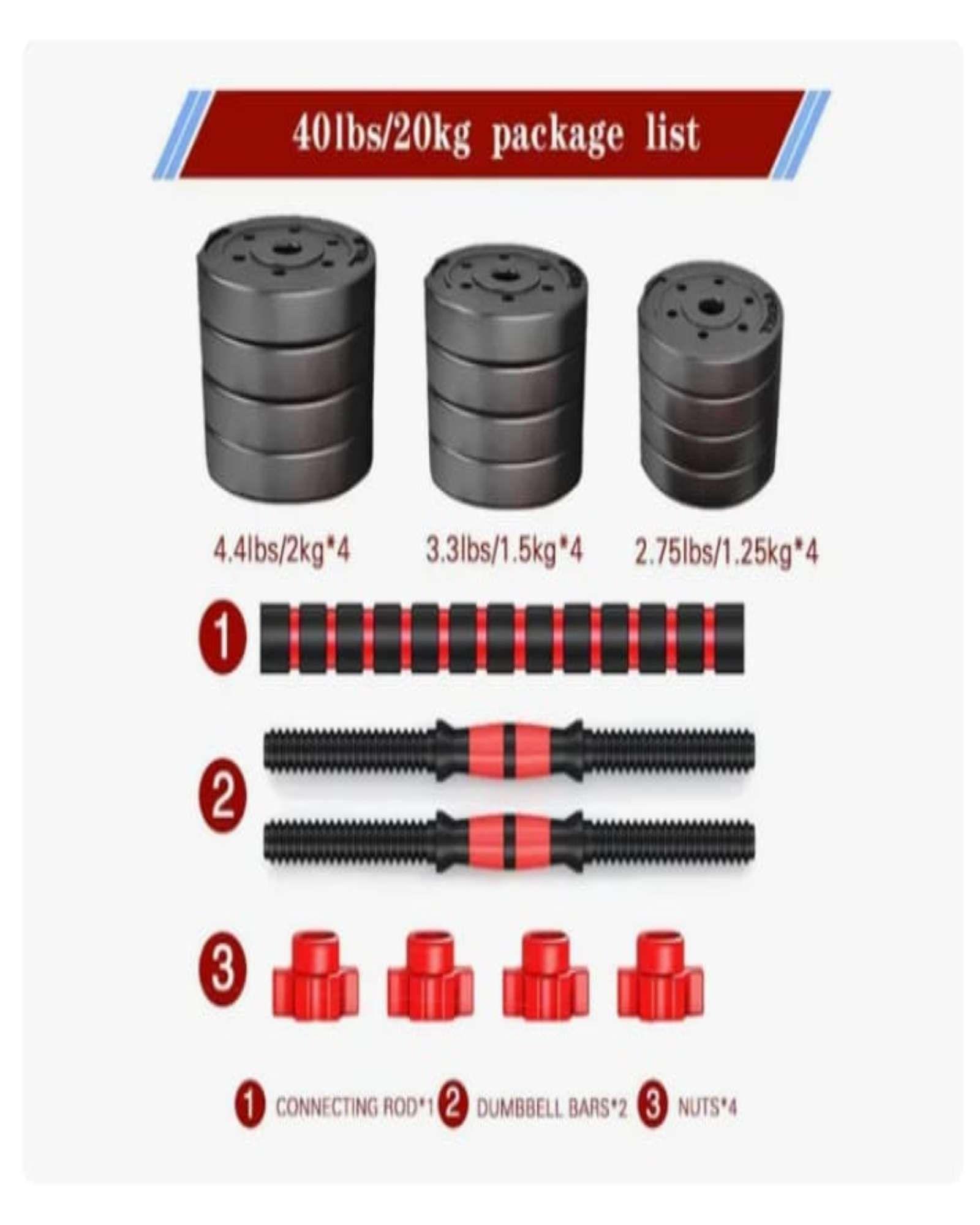 Juego Mancuernas Barra Armable Ajustable 20 kg-3