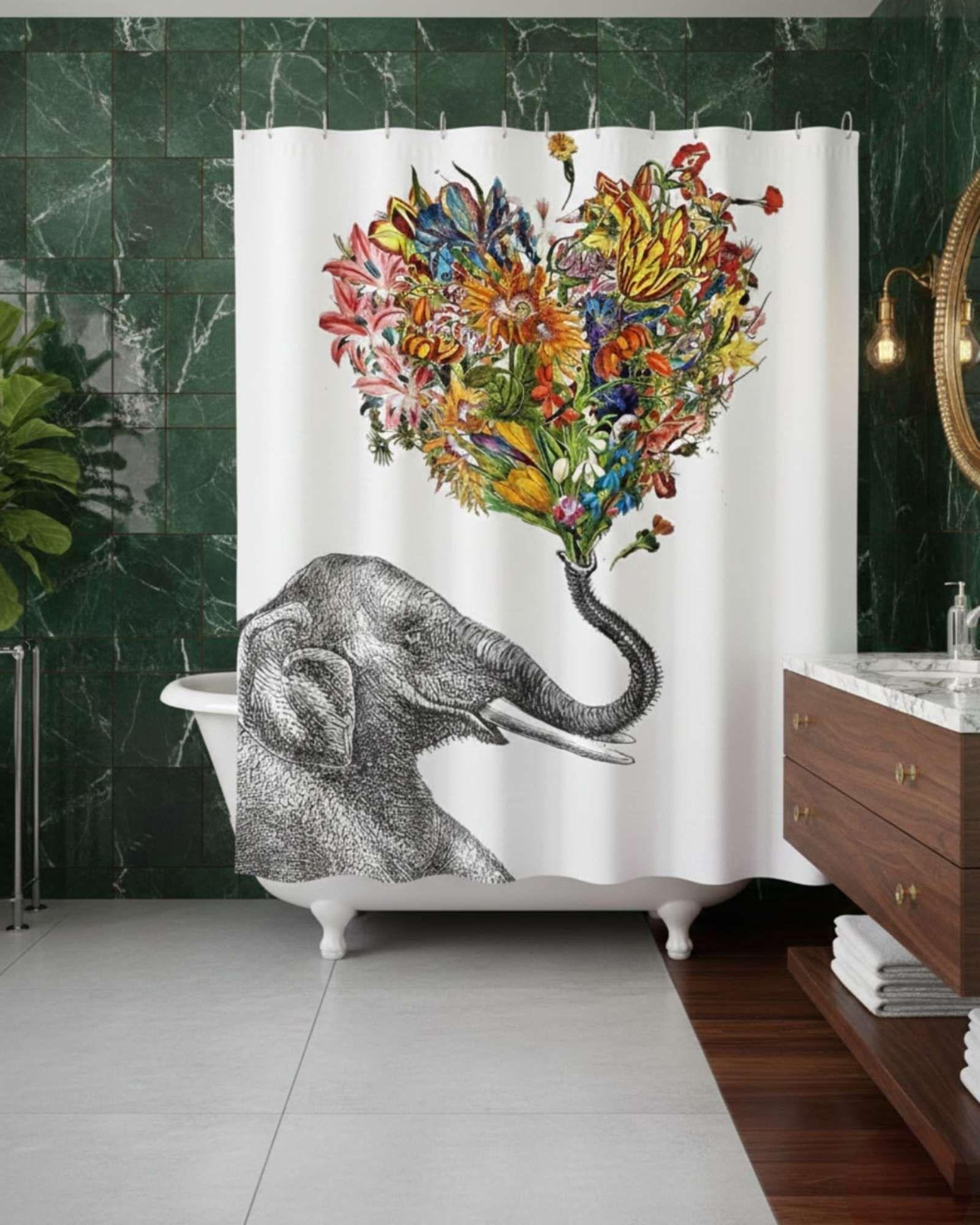 Juego de Cortina de Baño Tela Género + Forro Impermeable T12-4