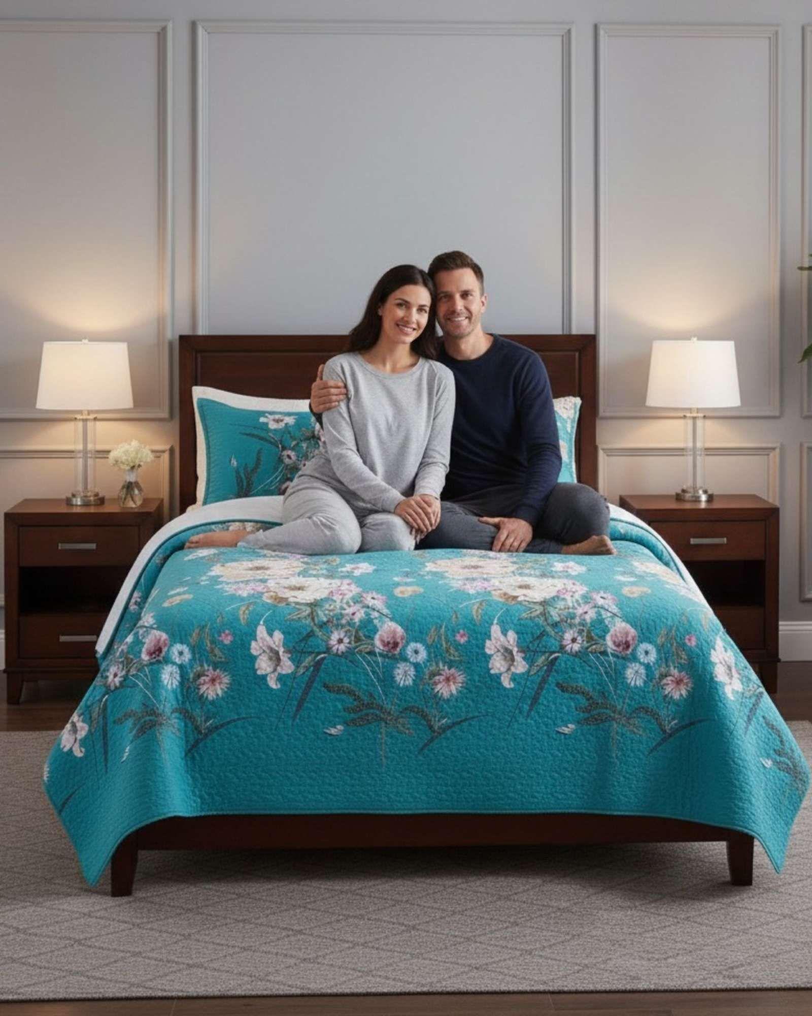 CUBRECAMA QUILT CON SHERPA 2 PLAZA 230 CM X 250 CM B01-2