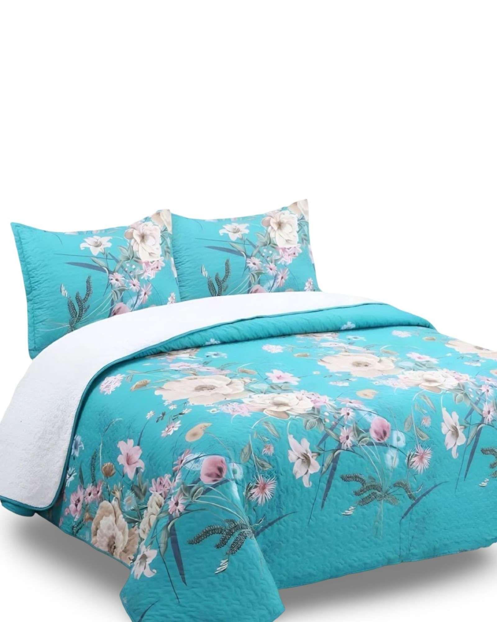 CUBRECAMA QUILT CON SHERPA 2 PLAZA 230 CM X 250 CM B01-4