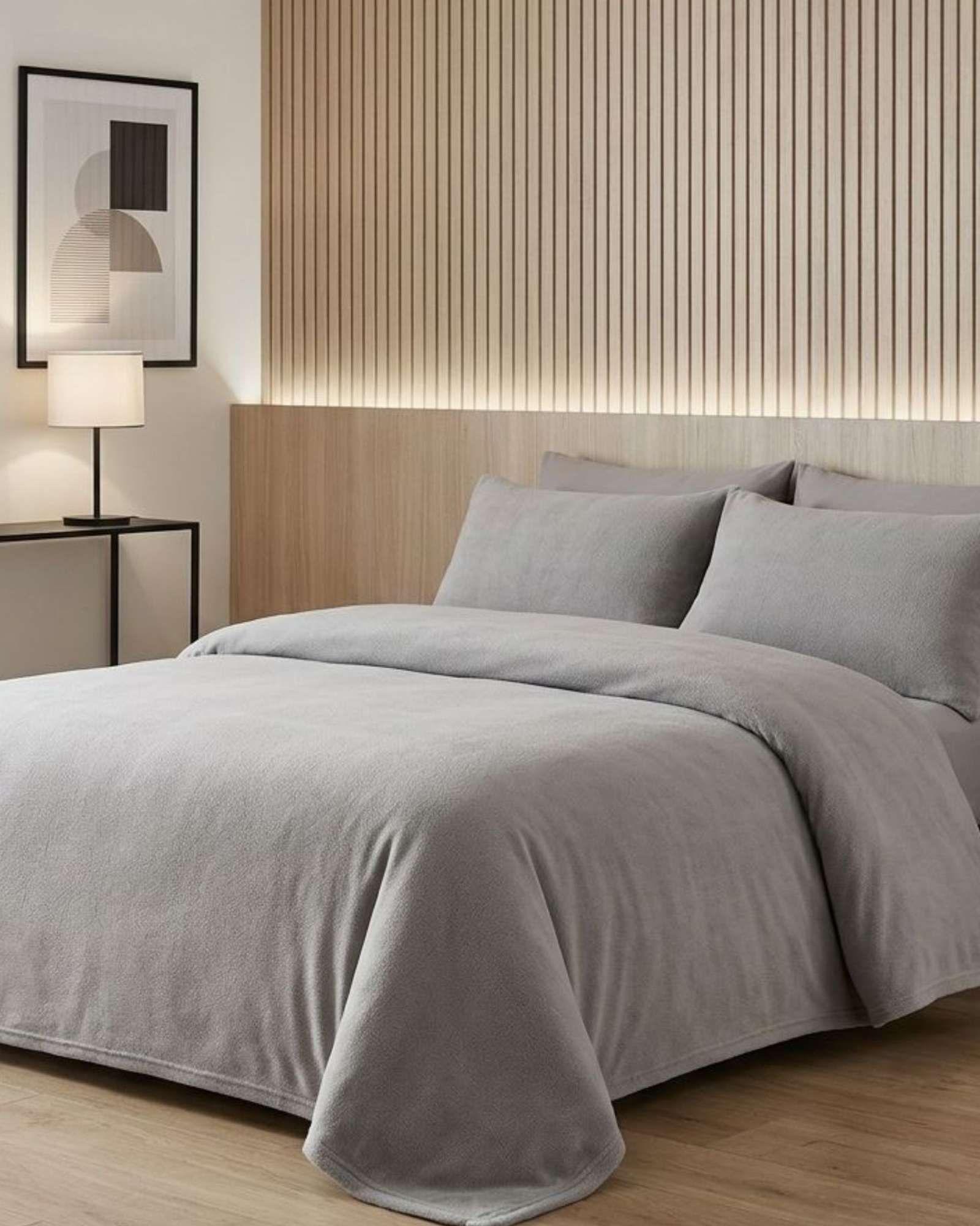 Set de Sábanas de Polar Invierno Térmicas Suavidad Premium King B04-2