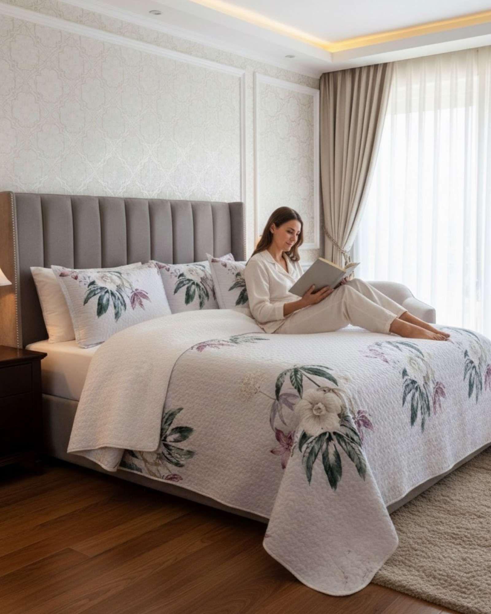 COBERTOR COLCHA QUILT SHERPA KING MEDIDA 250X270 CM C12-3