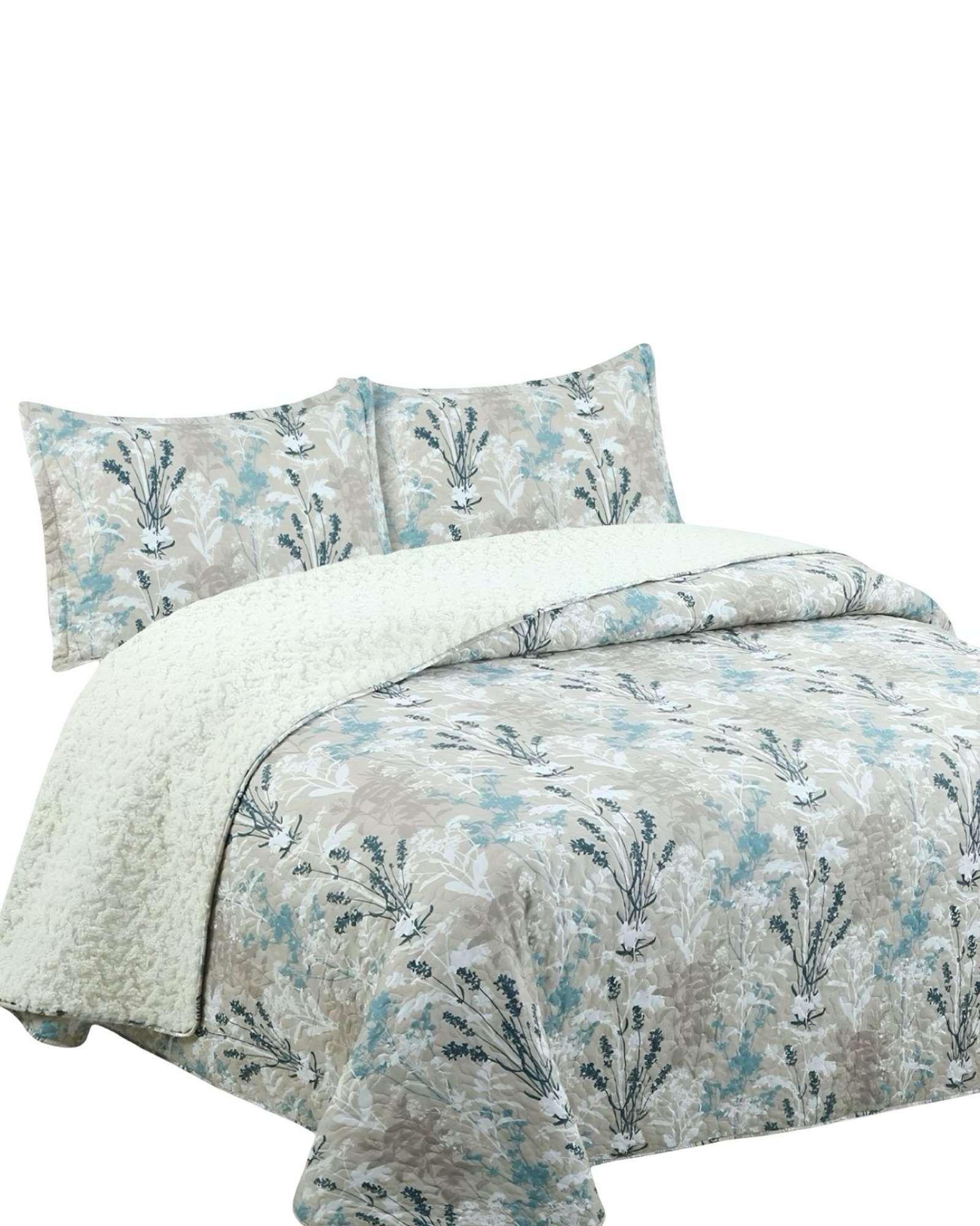CUBRECAMA QUILT con sherpa 2 plaza 230 cm x 250 cm A11-1