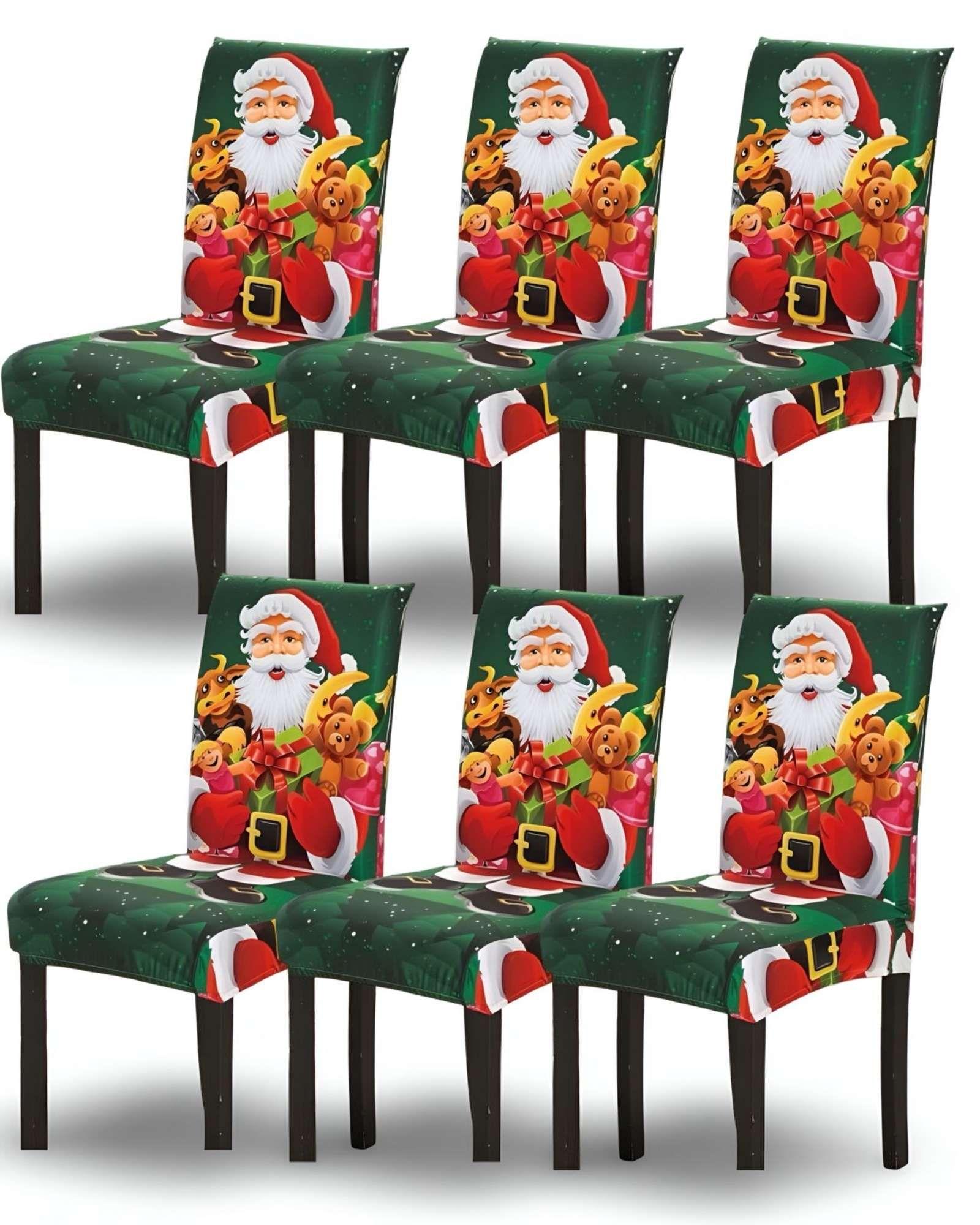 SET DE 6 FUNDAS PARA SILLAS DISEÑO NAVIDAD R01-0