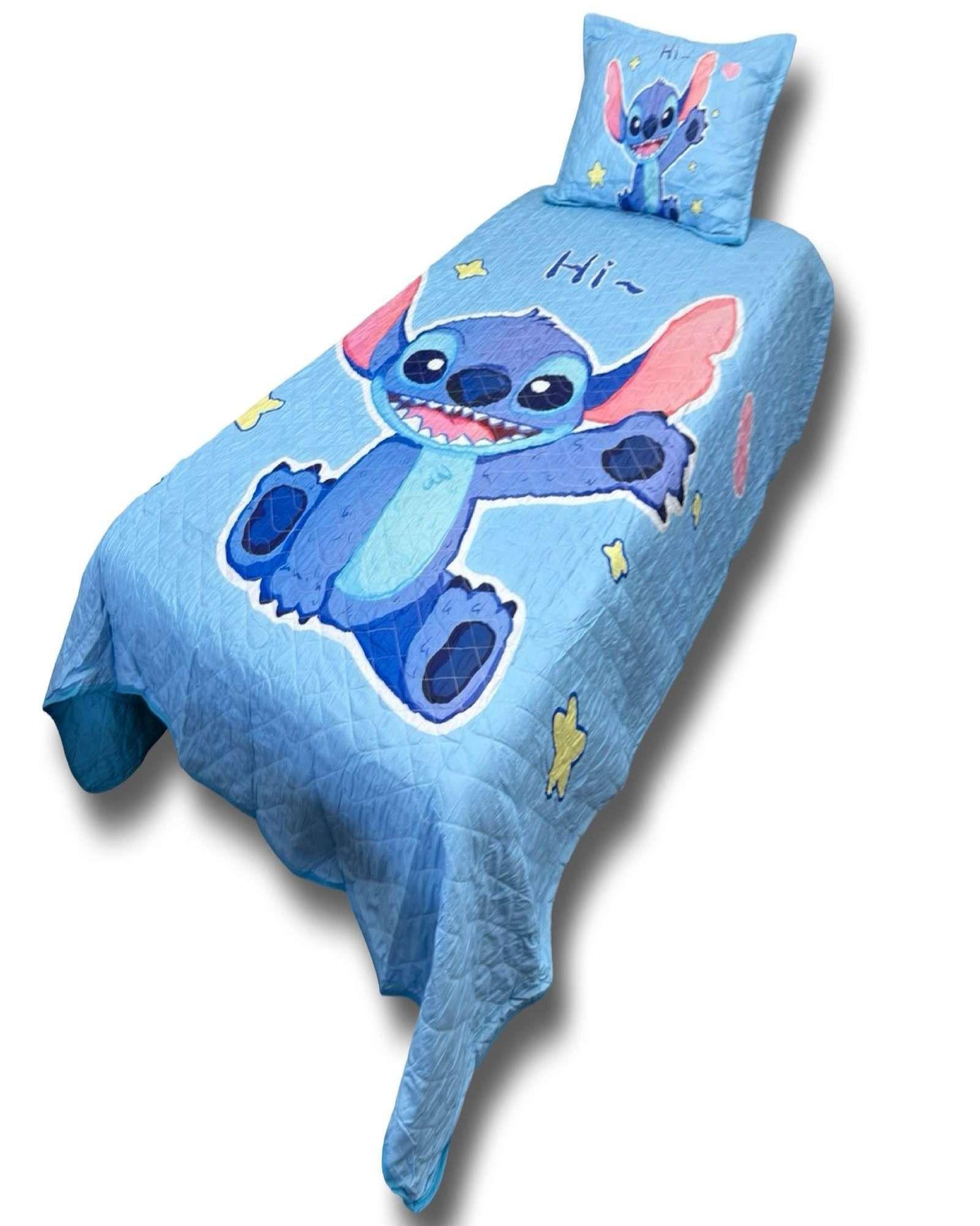CUBRECAMA COLCHA QUILT NIÑA NIÑO INFANTIL AZUL-2