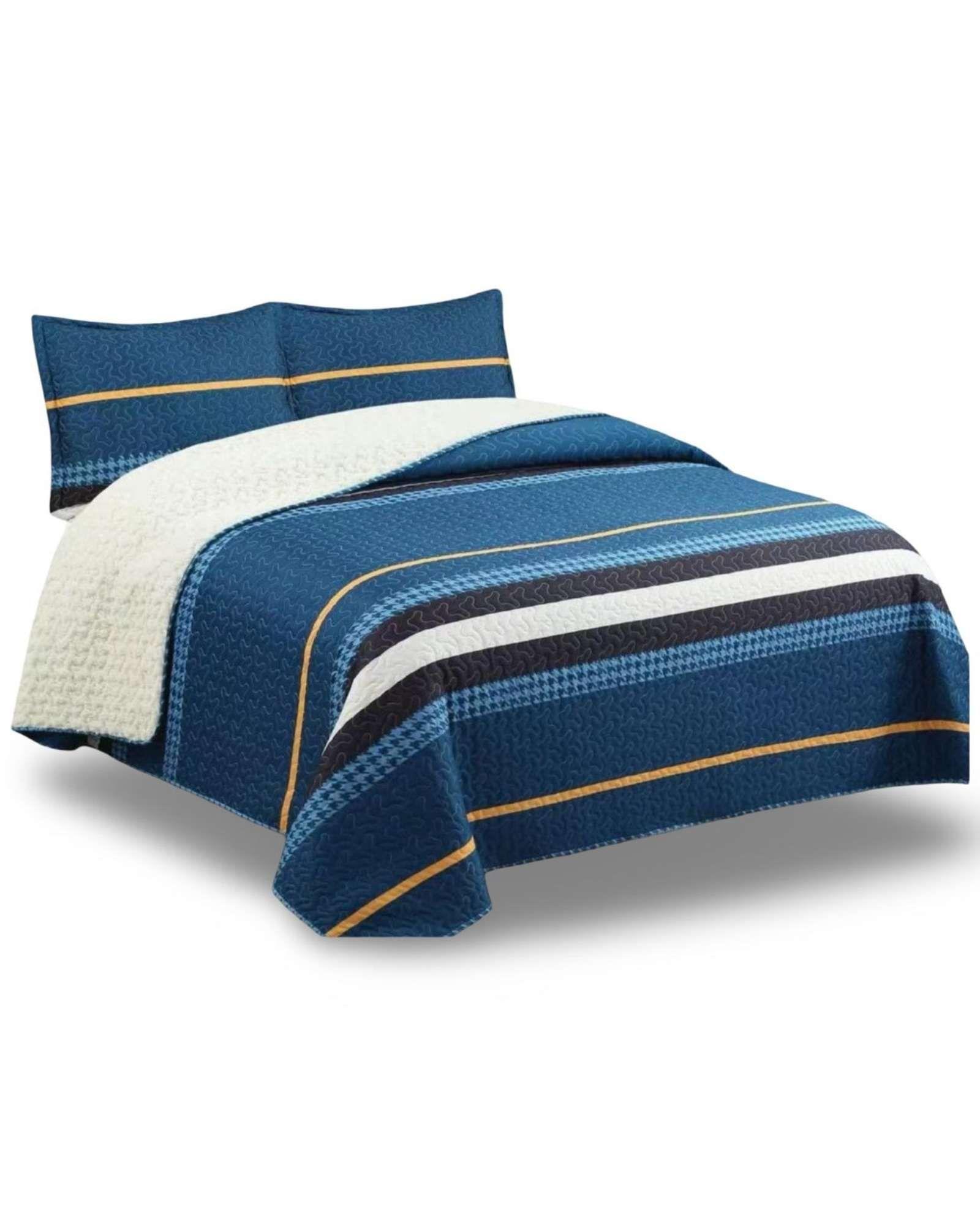 CUBRECAMA QUILT ELEGANTE CON SHERPA 2 PLAZA 230 CM X 250 CM B3-3