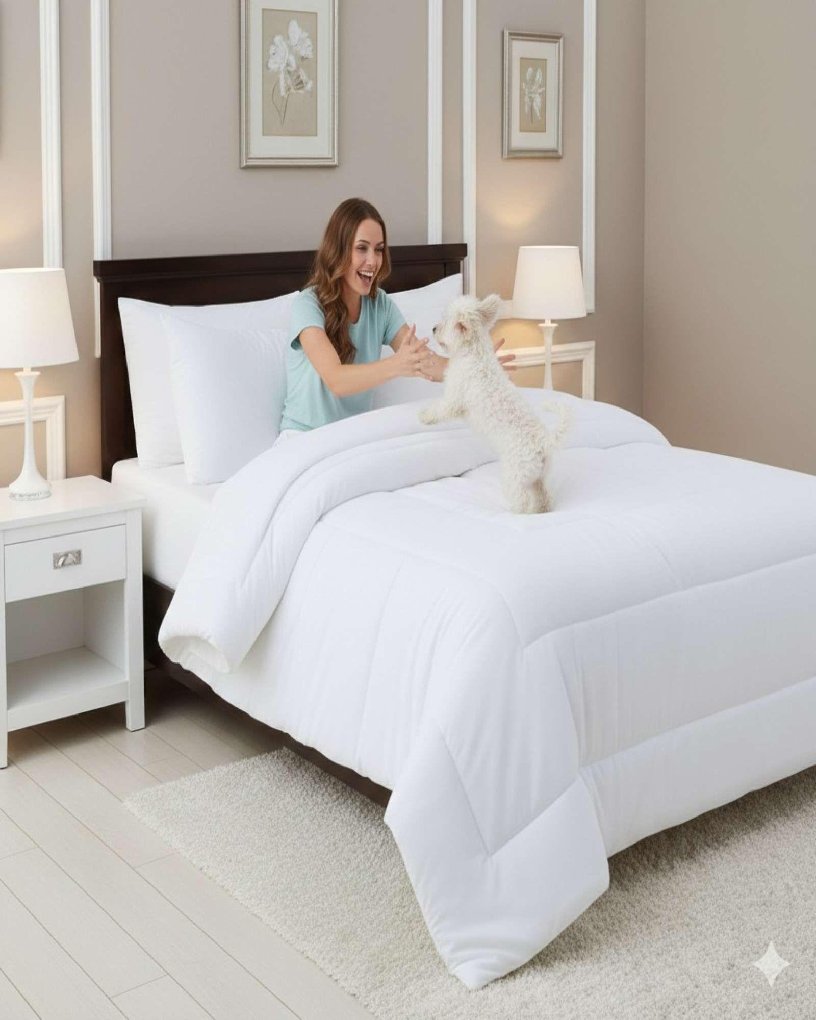 Cubrecama de invierno Plush con  Chiporro blanco 2 Plazas-3