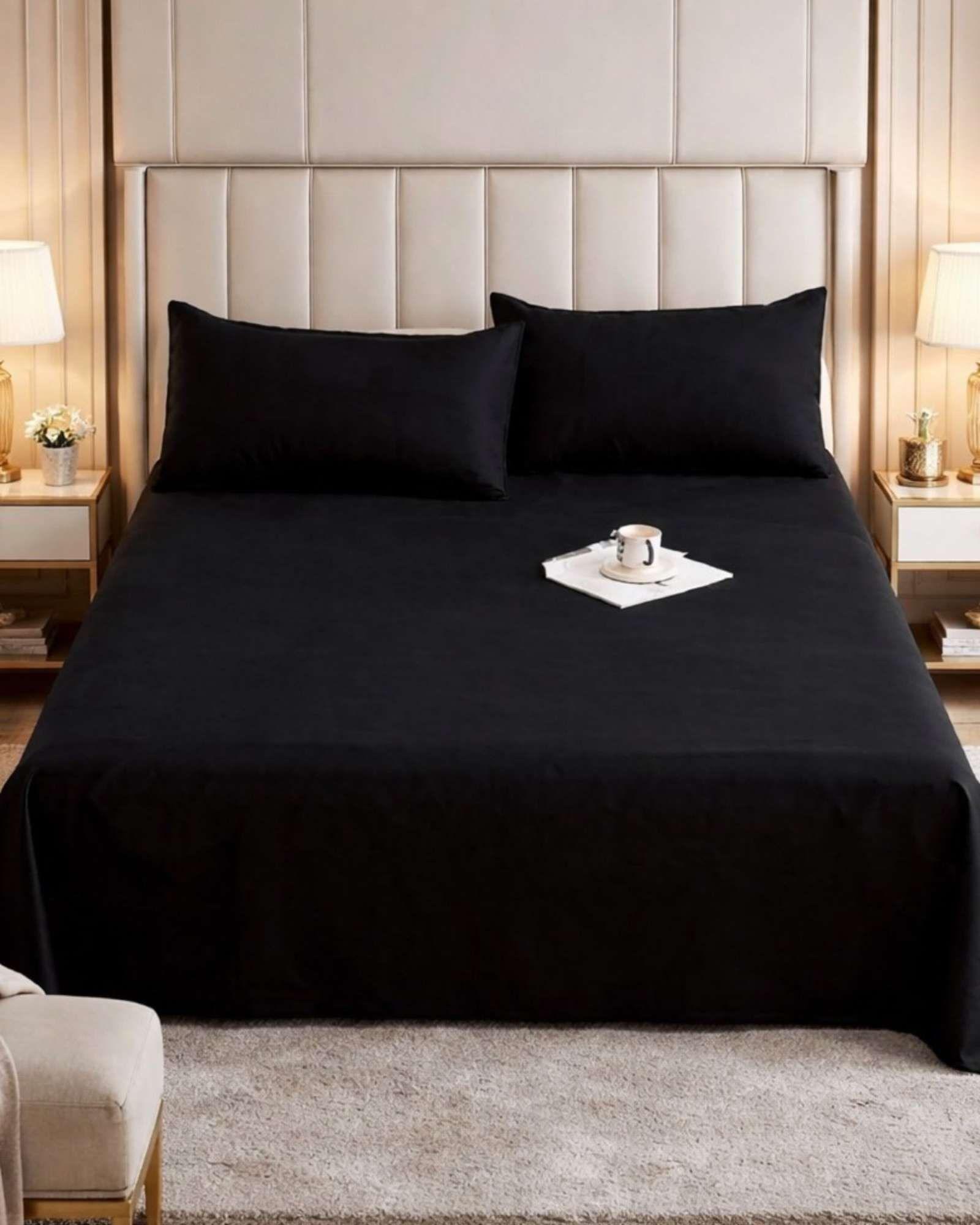 JUEGO DE SABANAS DE 200 HILOS  KING NEGRO-2