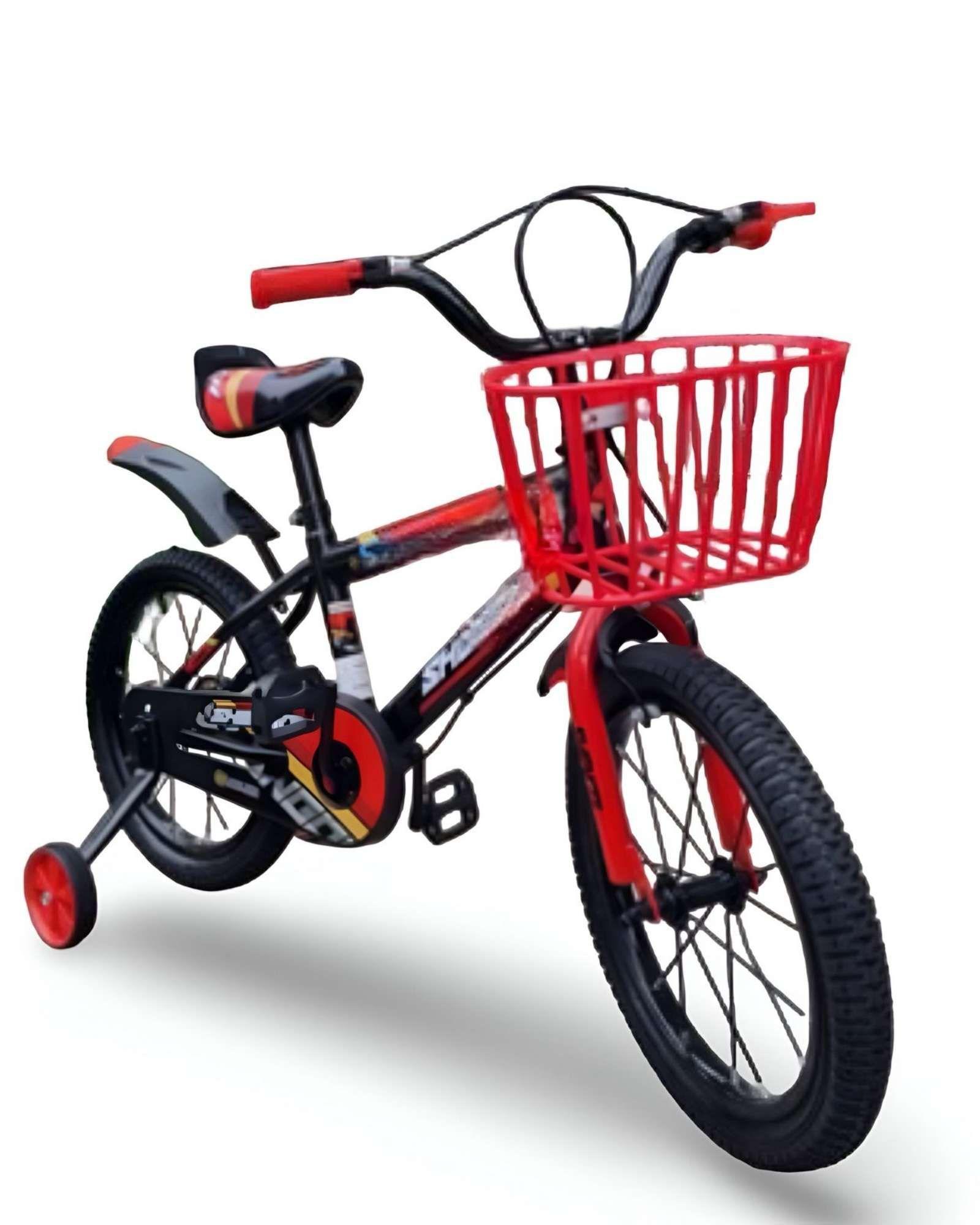 Bicicleta Aro 14 con Rueditas Ideal para el Aprendizaje Infantil Rojo-0