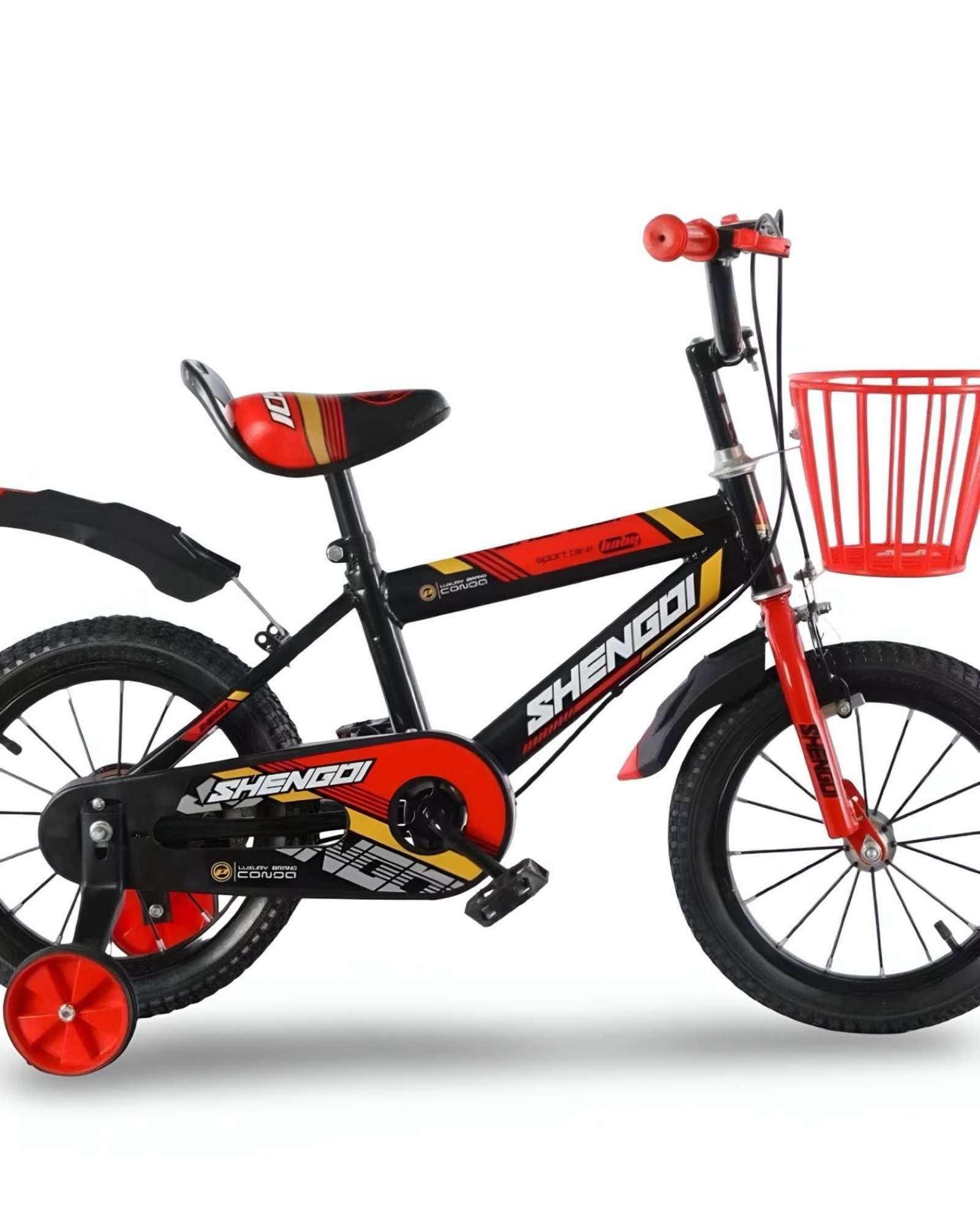 Bicicleta Aro 14 con Rueditas Ideal para el Aprendizaje Infantil Rojo-1