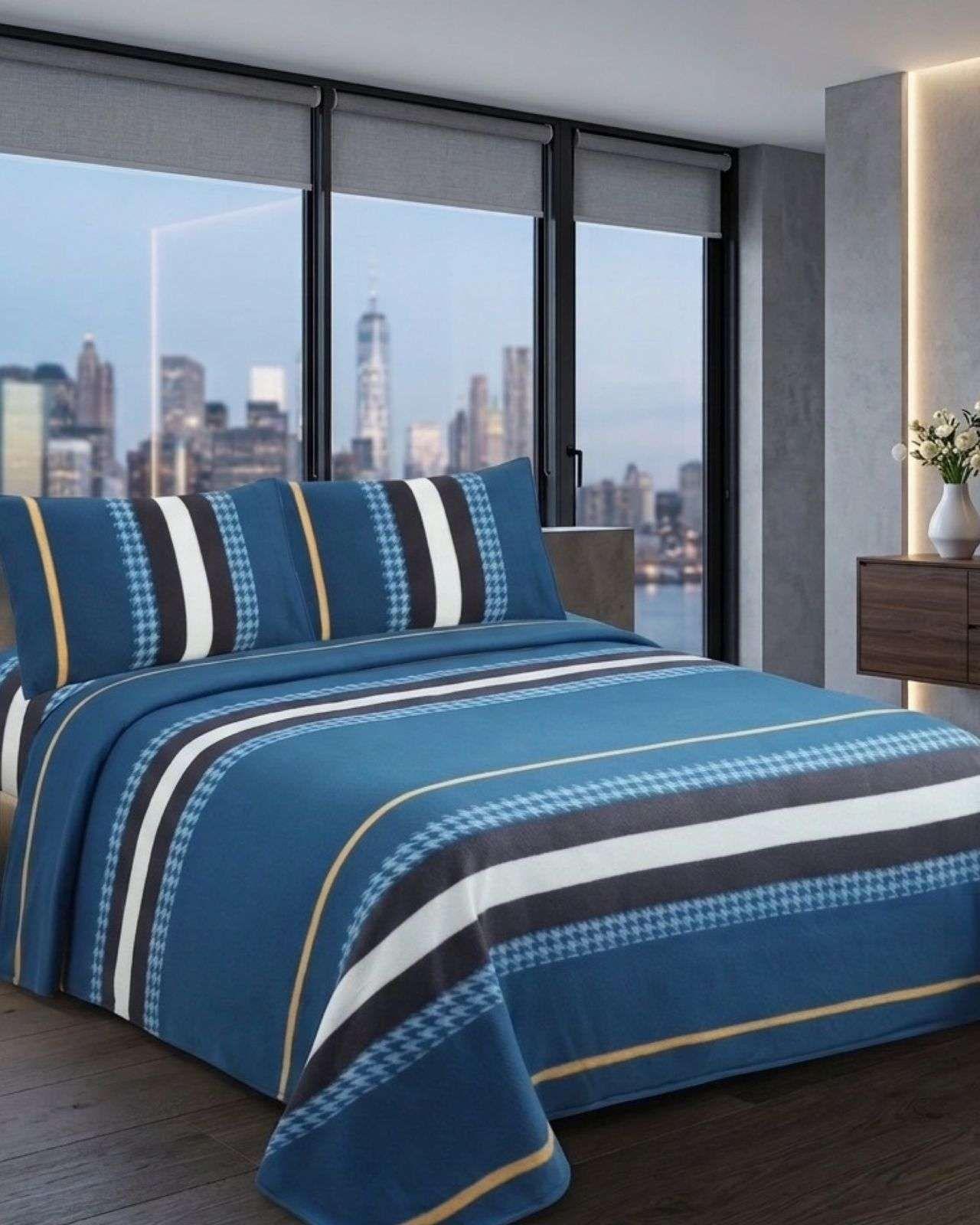 Juego de Sábanas De Polar Térmicas Invierno king Diseño Moderno A5-3