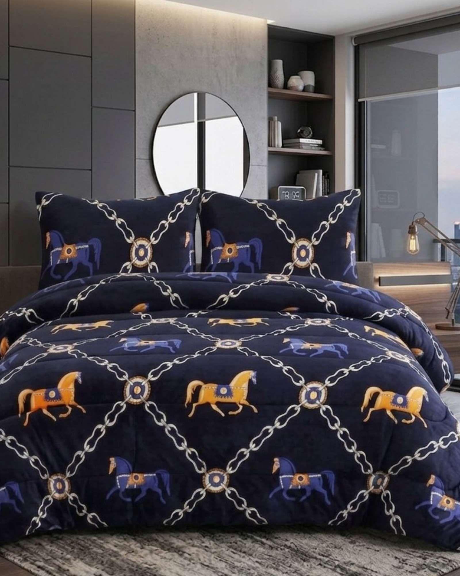 Juego de Cama Cubrecama Con Sherpa Quilting Premium 2 Plazas 08-2