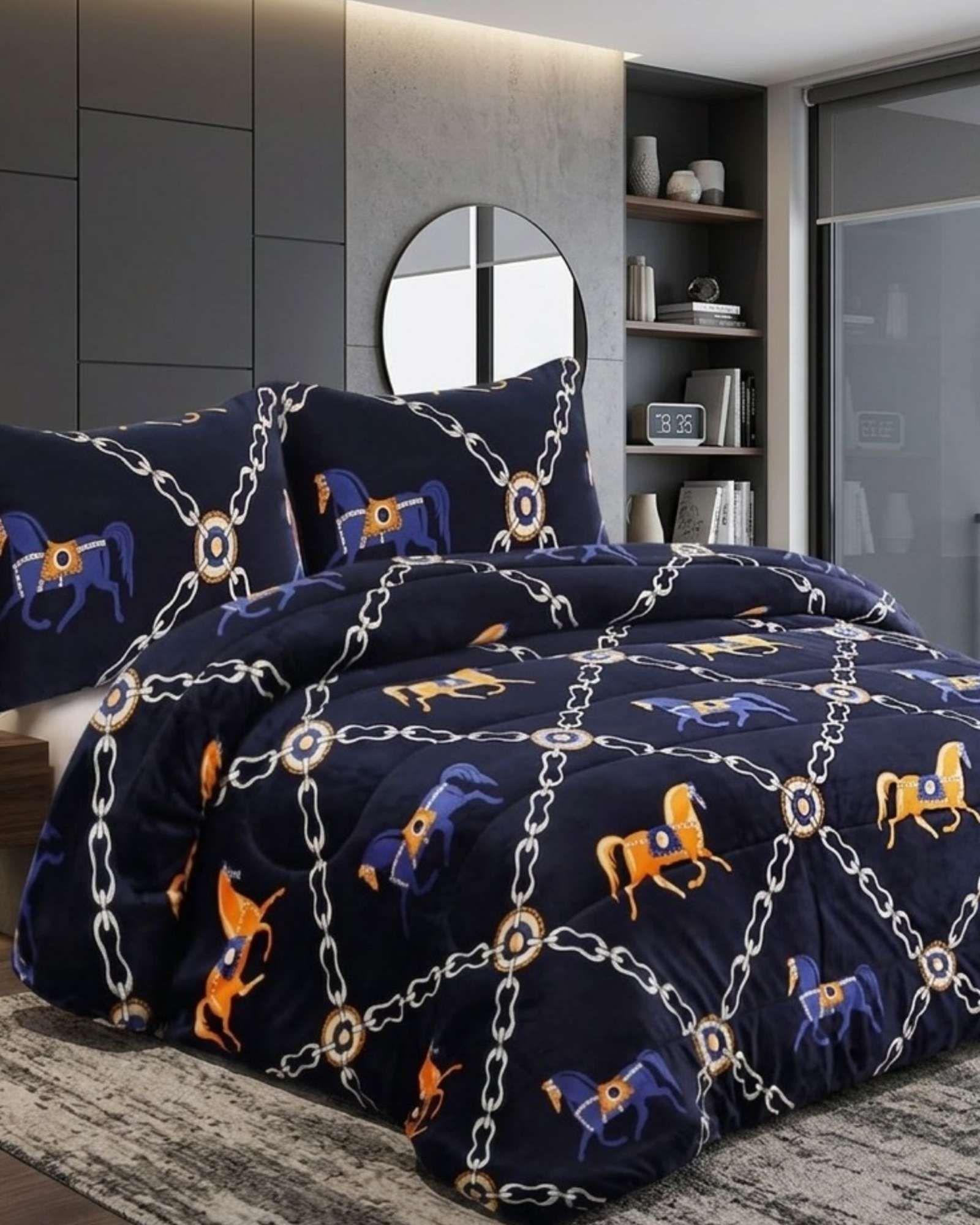 Juego de Cama Cubrecama Con Sherpa Quilting Premium 2 Plazas 08-3