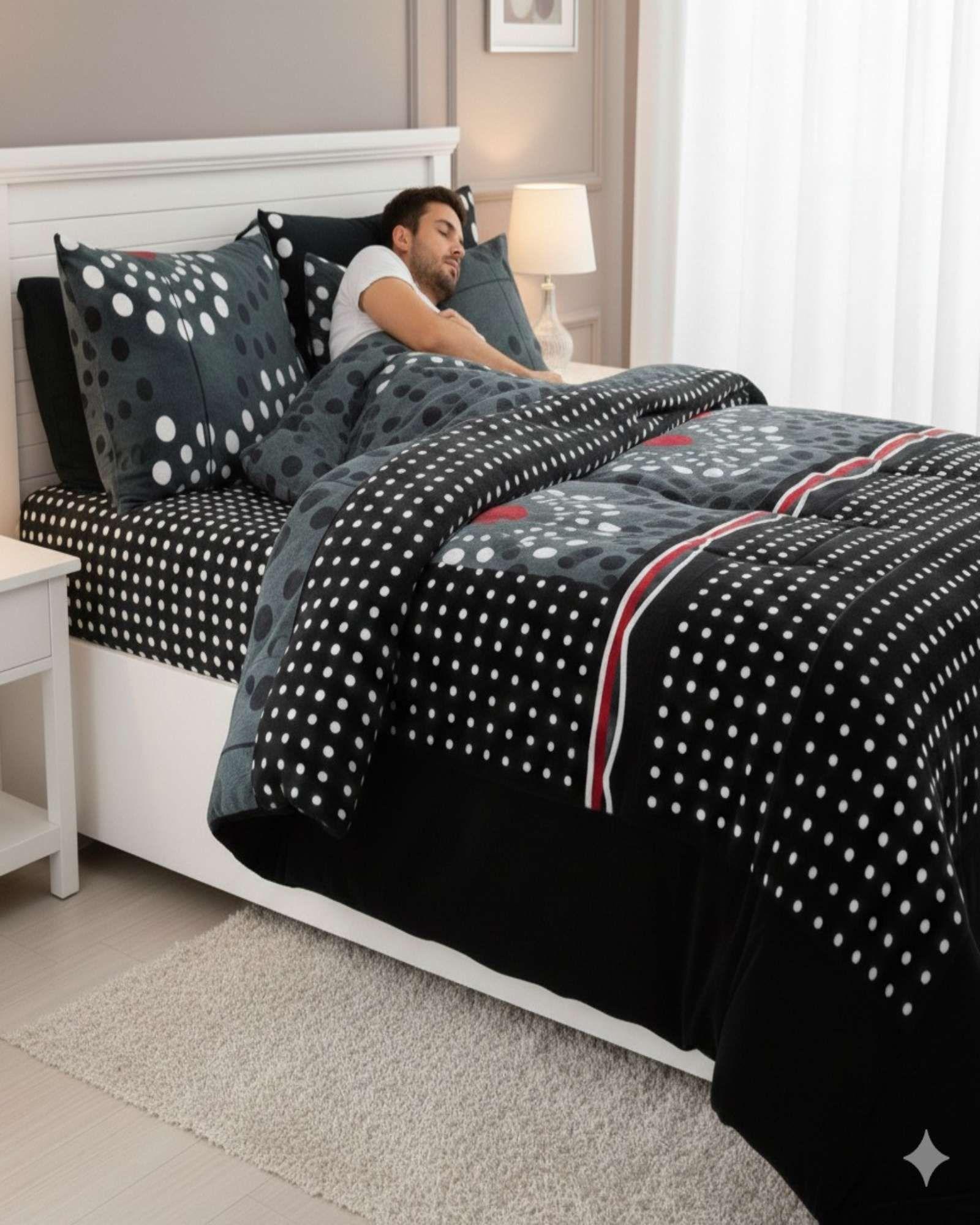 Cubrecama Premium Plush y Chiporro  Invierno King negro-4