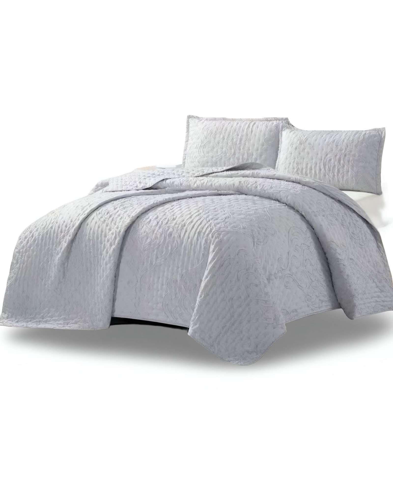 CUBRECAMA QUILT DELGADO TUFTING DE LUJO SUAVE KING M2-1