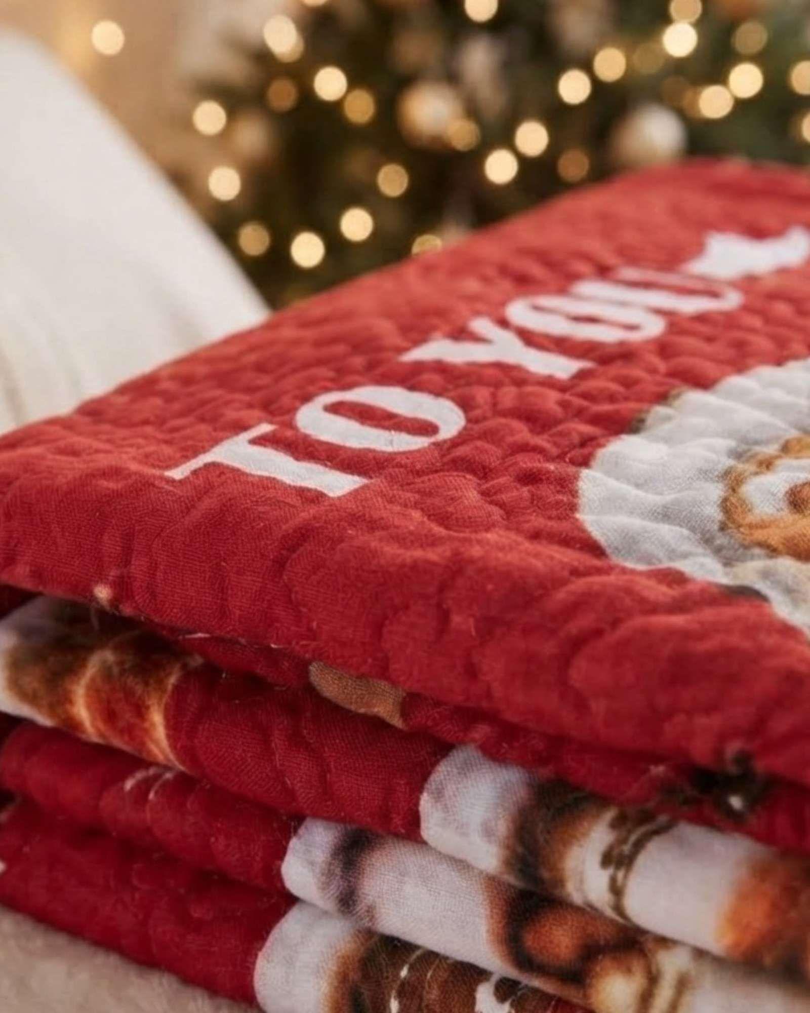 Cubrecama Quilt Navideño Plaza Y Media Mas Funda C2-3