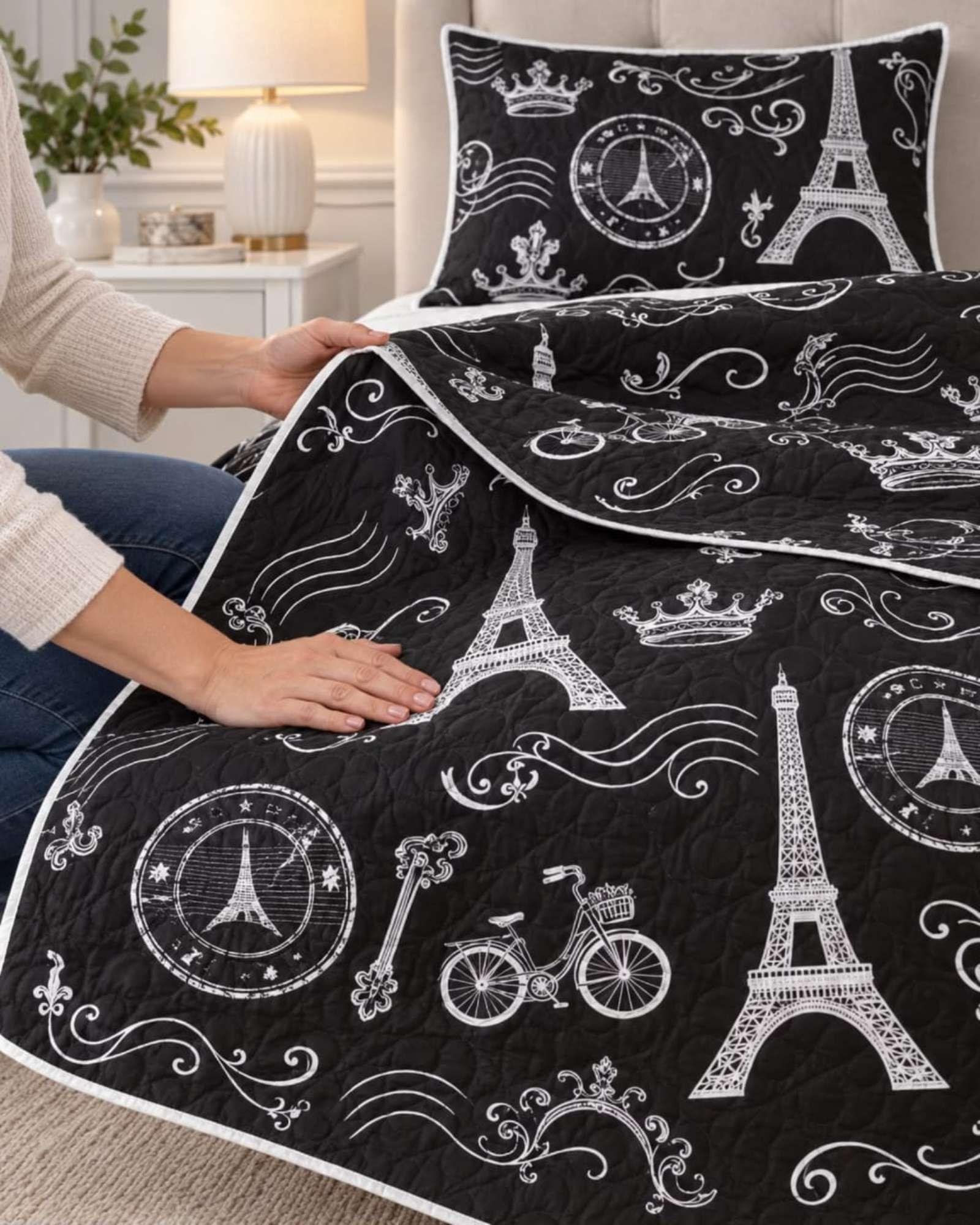 Cubrecama Quilt de Plaza y Media Con Funda De Almohada C12-4