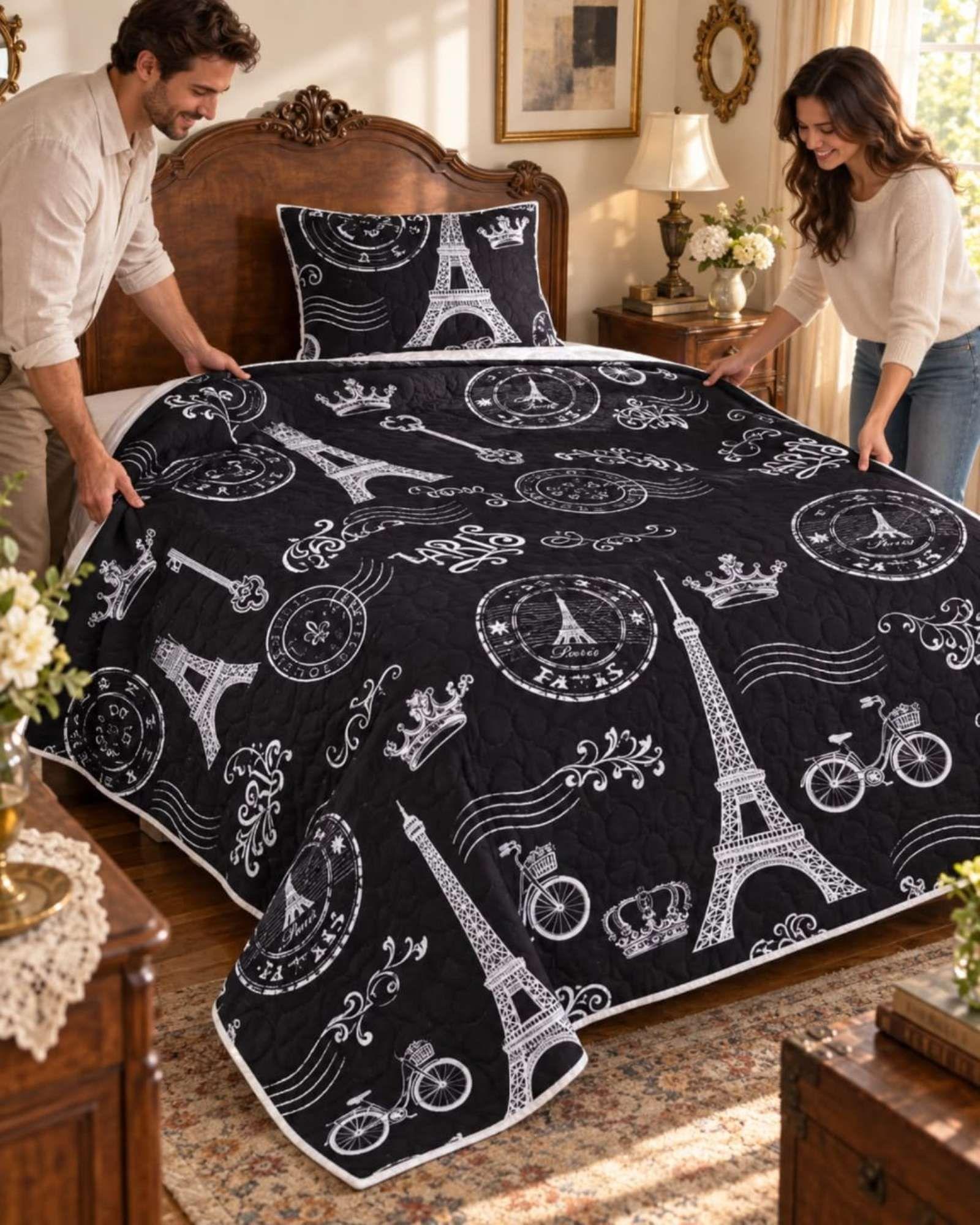 Cubrecama Quilt de Plaza y Media Con Funda De Almohada C12-5