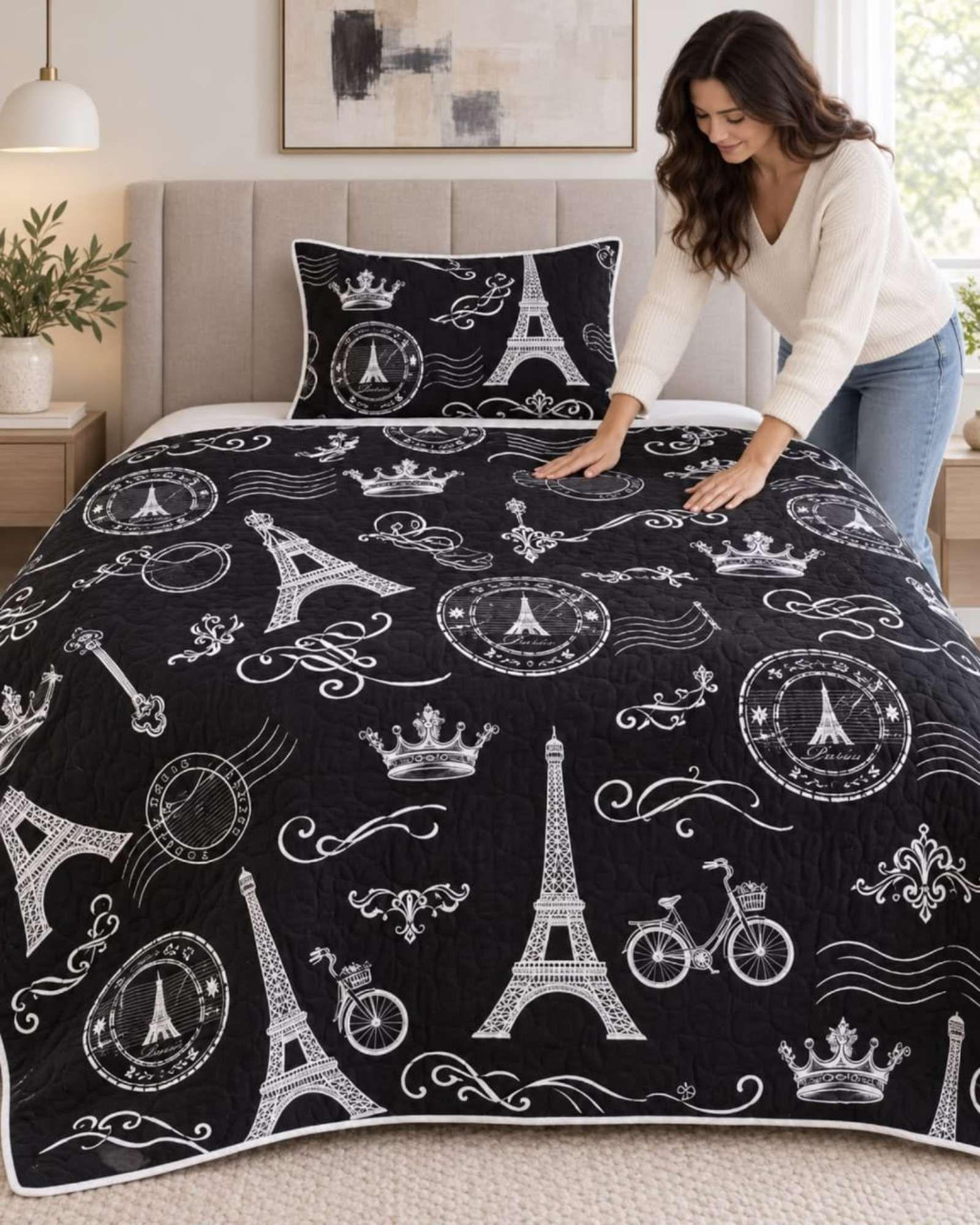Cubrecama Quilt de Plaza y Media Con Funda De Almohada C12-2