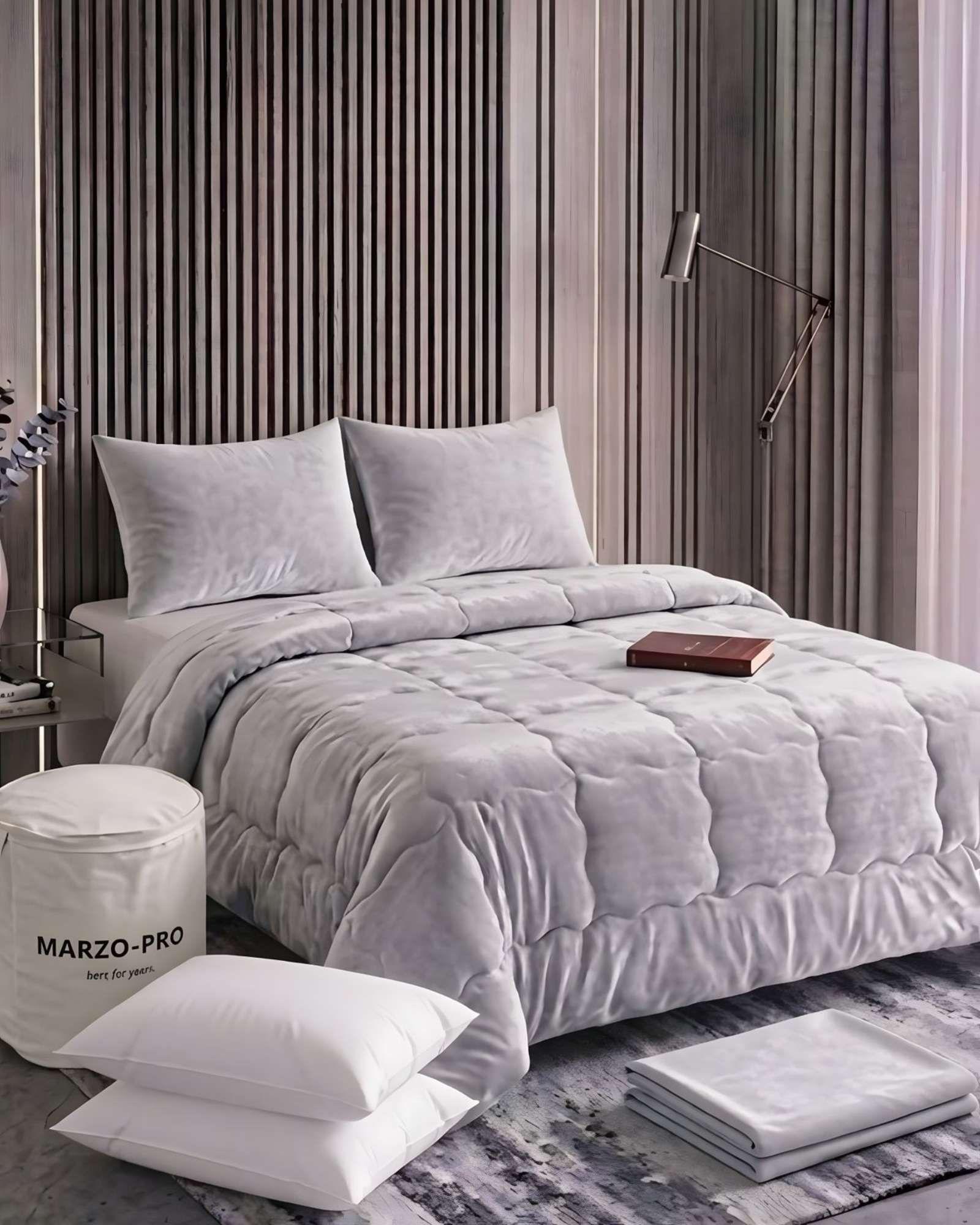 Plumón Cubrecama Chiporro Velvet Soft Premium + Sábana bajera y Almohadas 230x250cm-0