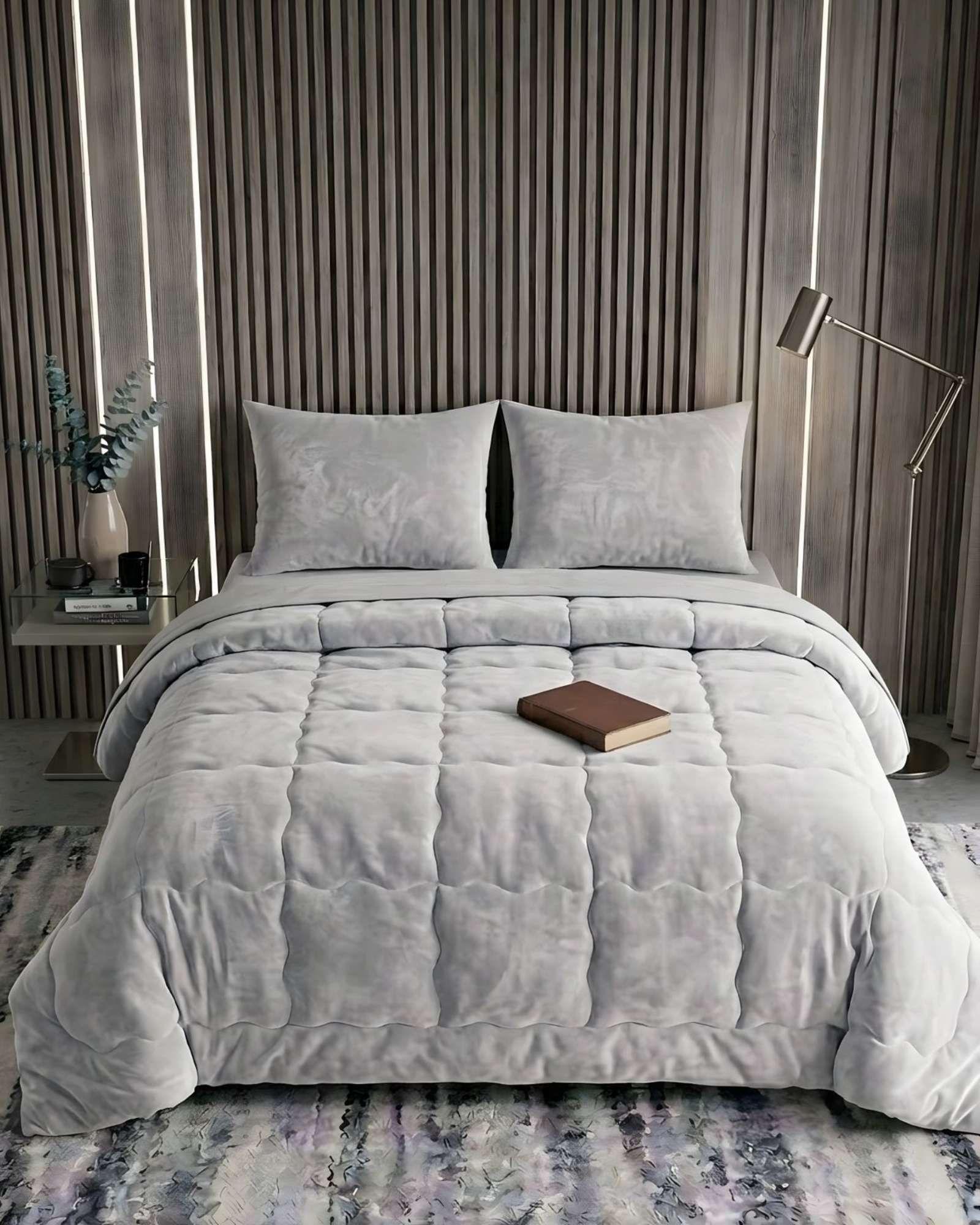 Plumón Cubrecama Chiporro Velvet Soft Premium + Sábana bajera y Almohadas 230x250cm-1