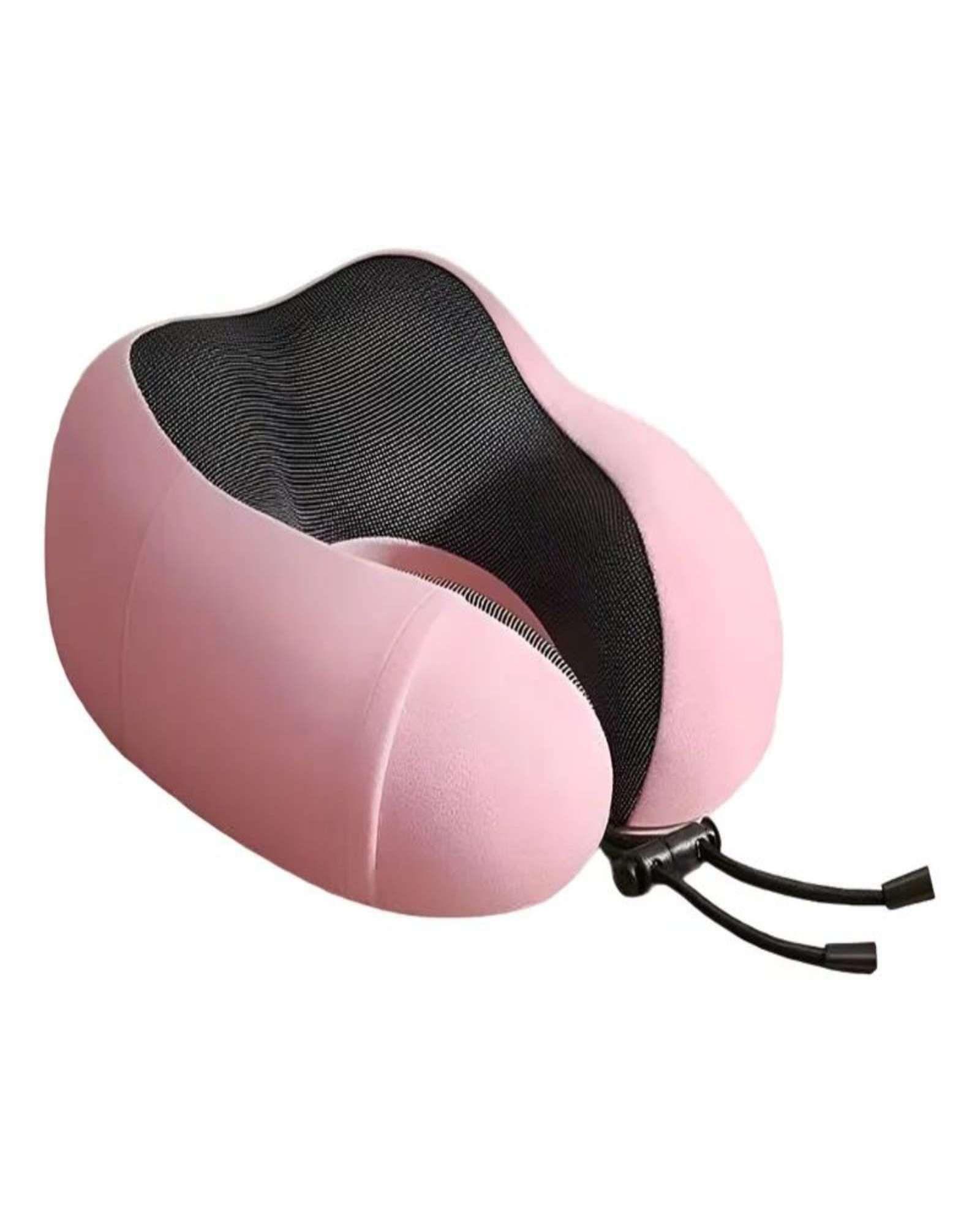 Cómoda Almohada De Cuello Viaje tela magnetica Rosa-2