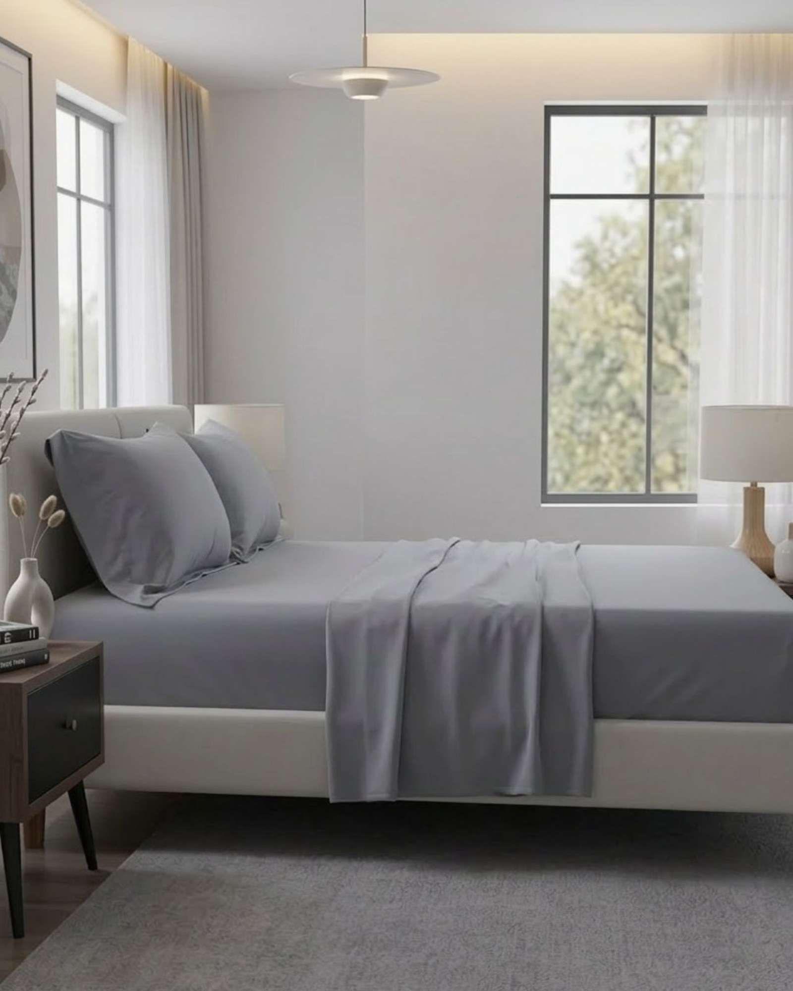 JUEGO DE SABANAS DE 200 HILOS  KING GRIS-2