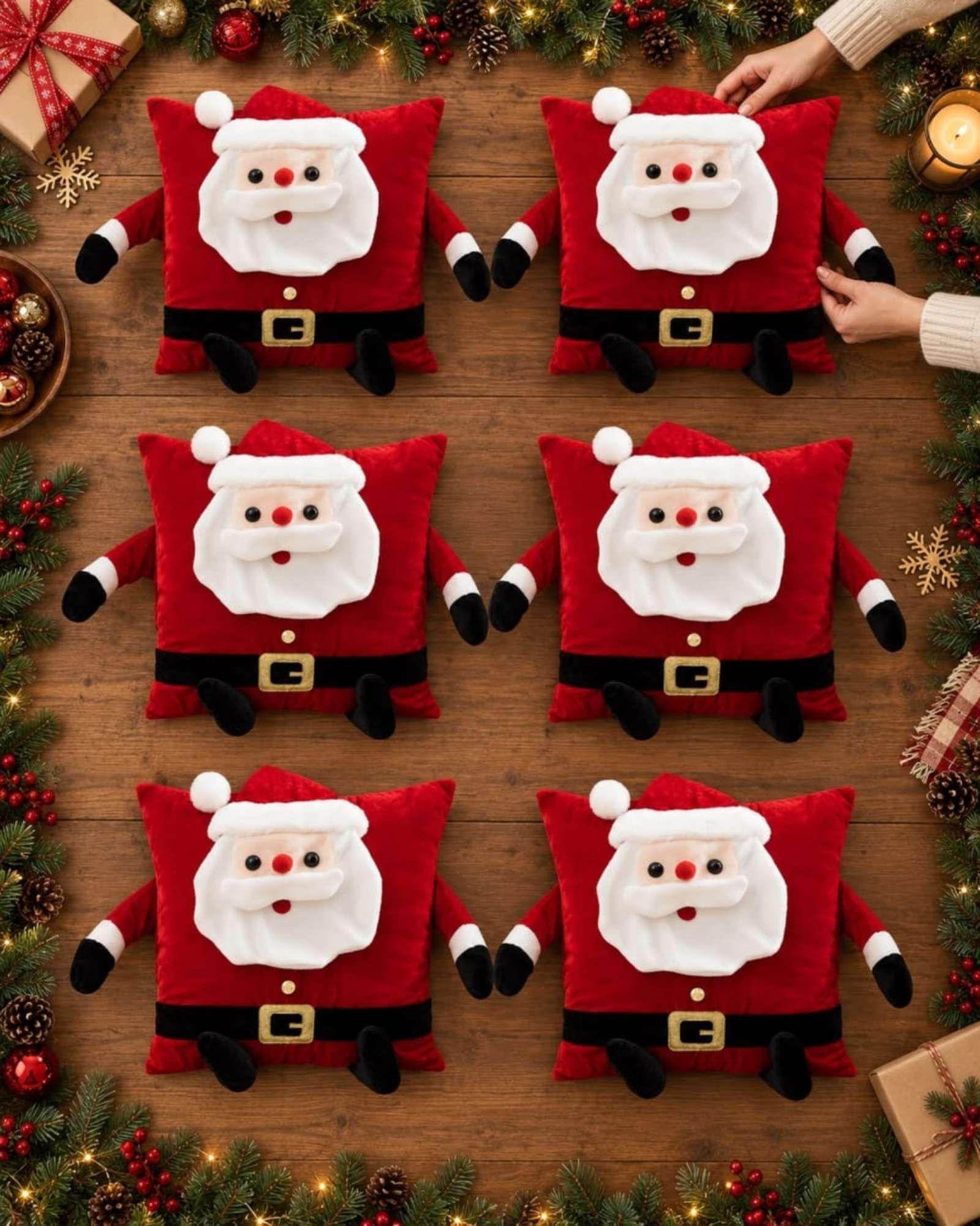 Pack de 6 Fundas para Cojin Navidad  45x45 cm  en Relieve 3D C1-2
