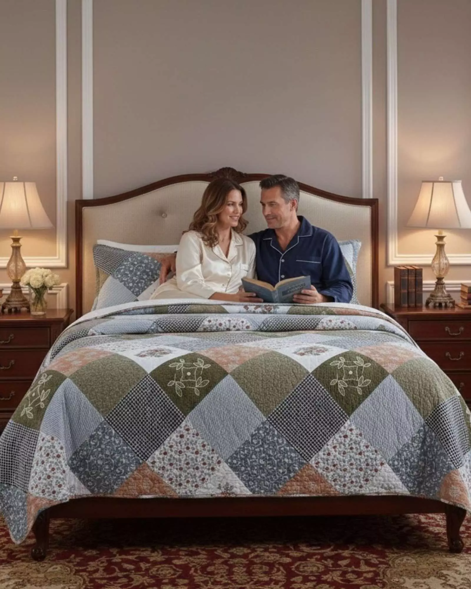 COBERTOR COLCHA QUILT SHERPA KING MEDIDA 250X270 CM C24-2