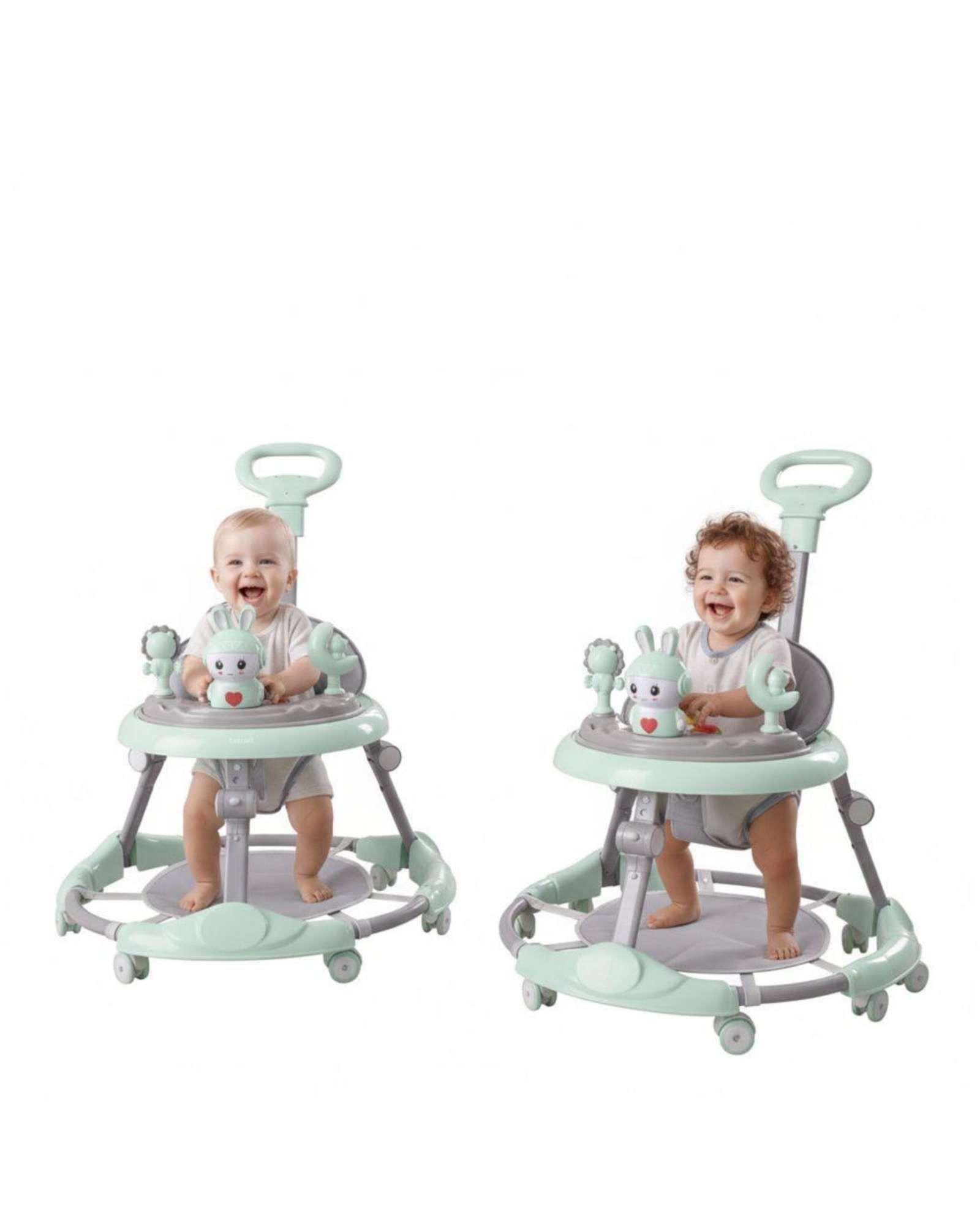 Pack 2 Andador de Bebe Gemelos con Juegos Interactivos Verde Menta-2