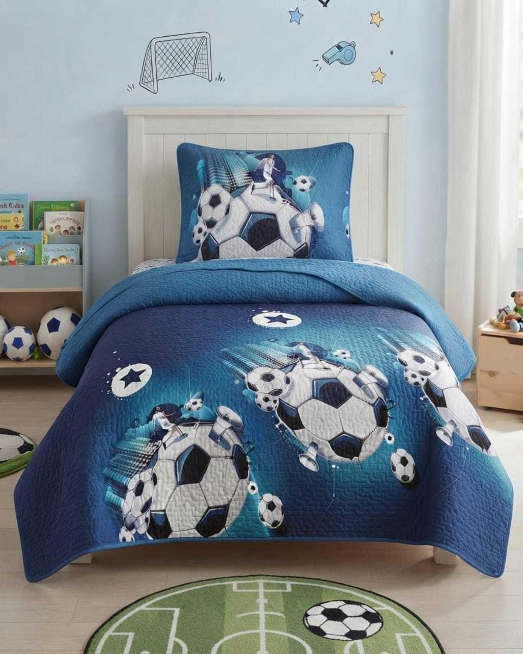 Cubrecama Quilt de Verano Plaza y Media Diseños Infantiles Mas Funda-0