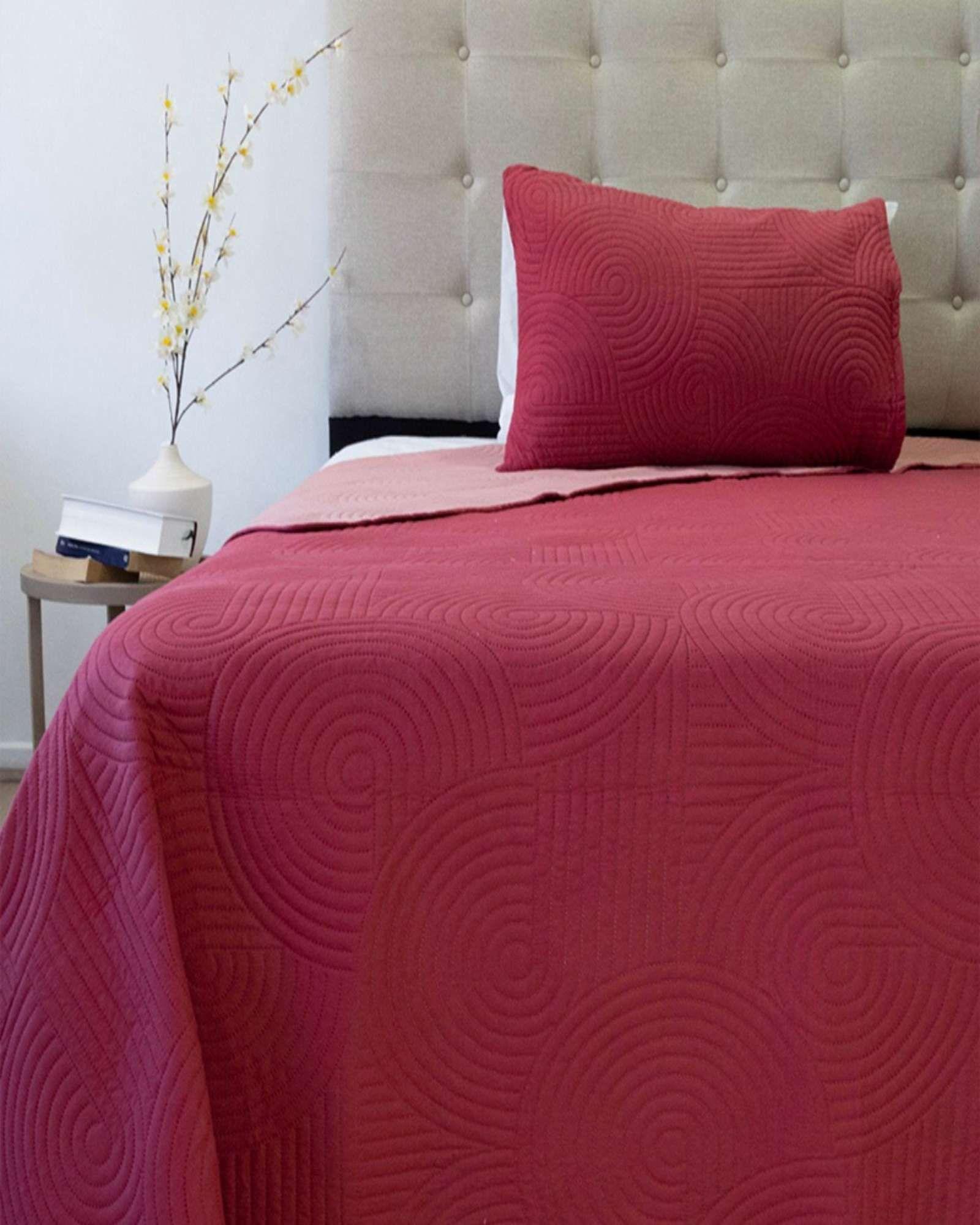 Quilt Cubrecama Bicolor MAS 1 ALMOHADA DE REGALO plaza y media Doral B27-3