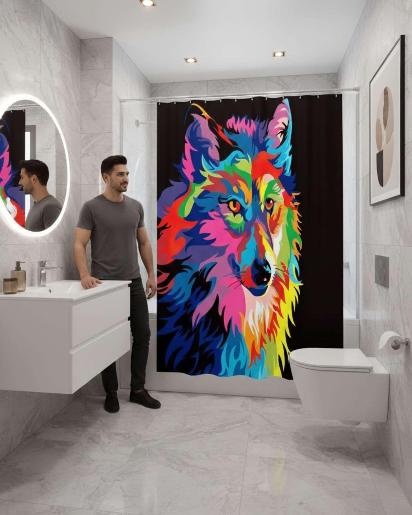 Juego de Cortina de Baño Tela Género + Forro Impermeable T15-2