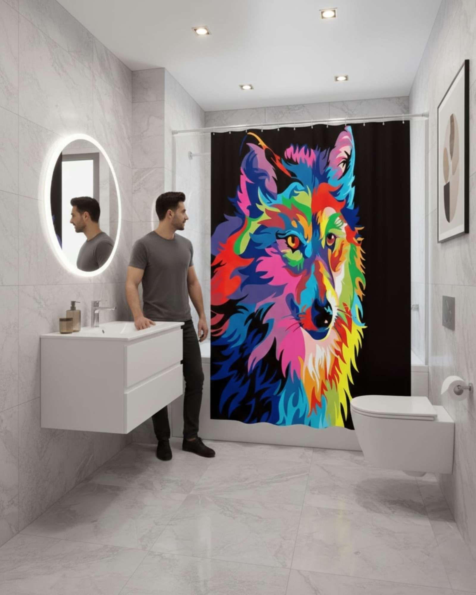 Juego de Cortina de Baño Tela Género + Forro Impermeable T15-3