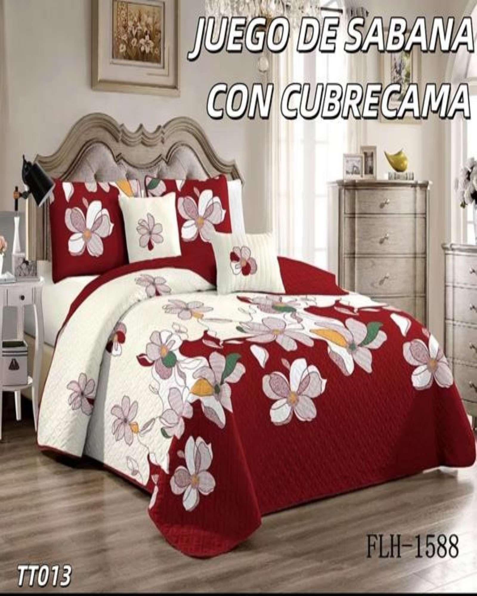 SABANA CON CUBRECAMA DE VERANO KING + 2 ALMOHADAS s74-3