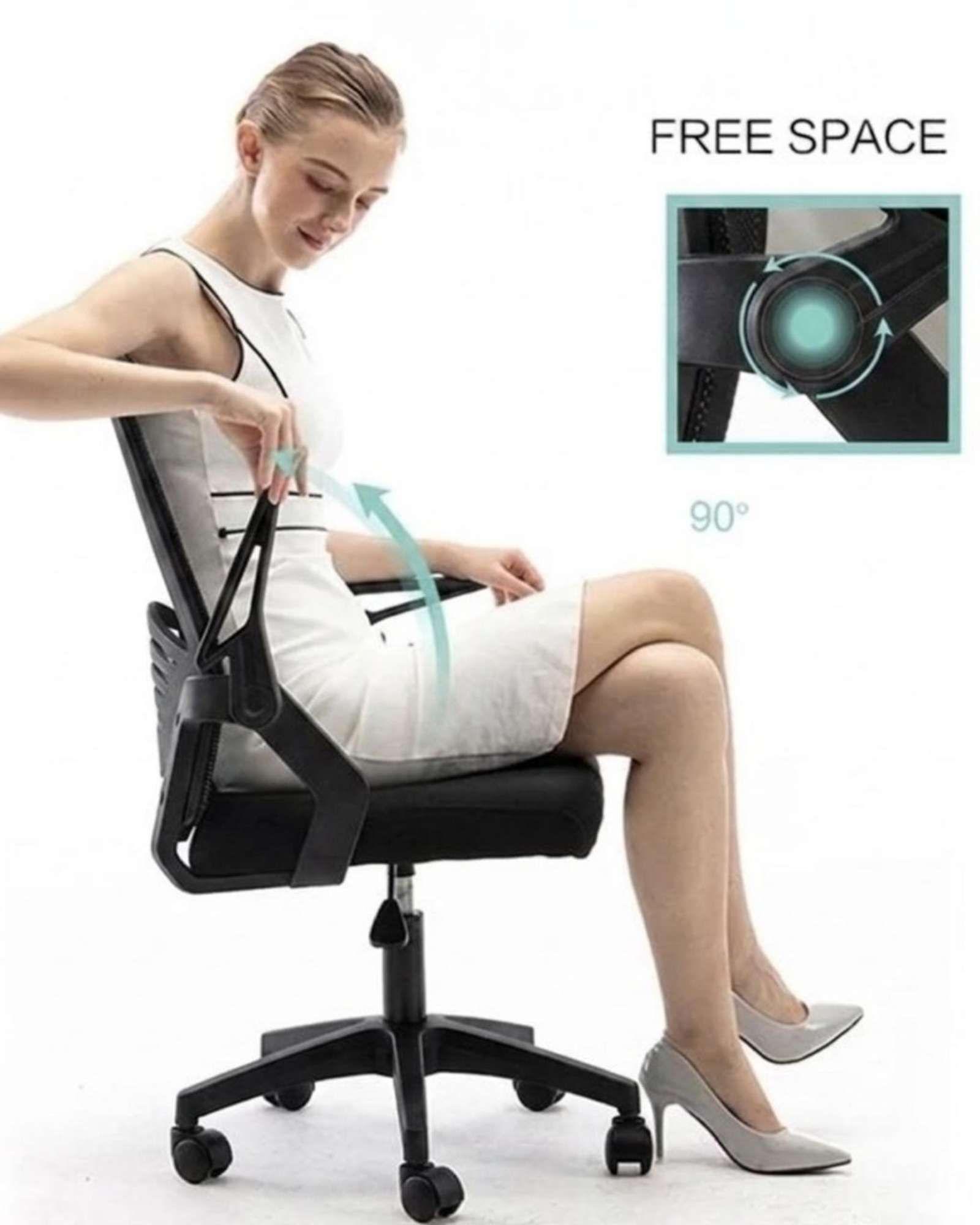 Pack 2 Sillas de Oficina Ergonómica con Apoyabrazos Reclinables y Soporte Lumbar-4