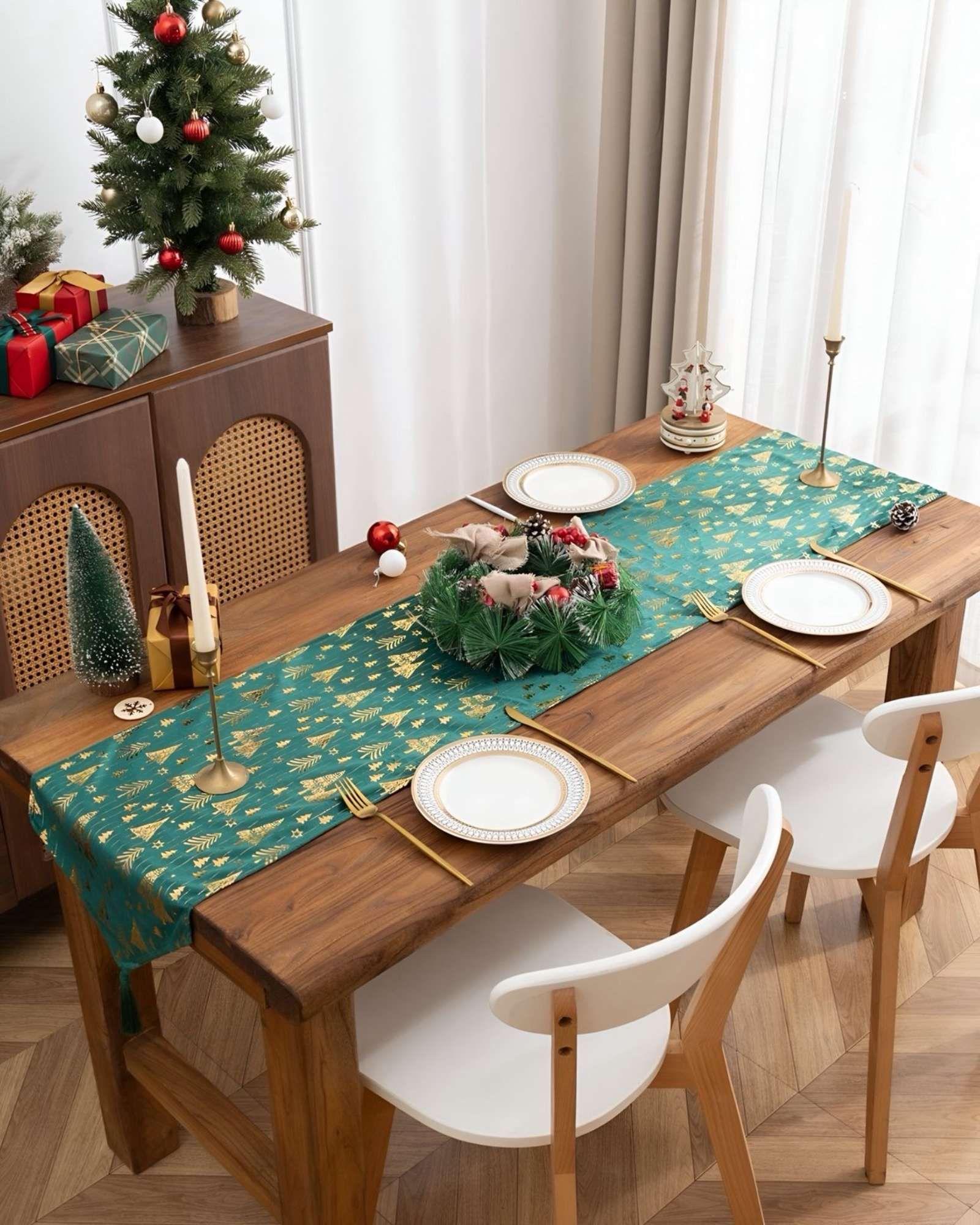 Mantel Camino de mesa diseño navidad terciopelo 30 x 180 cm 07-3