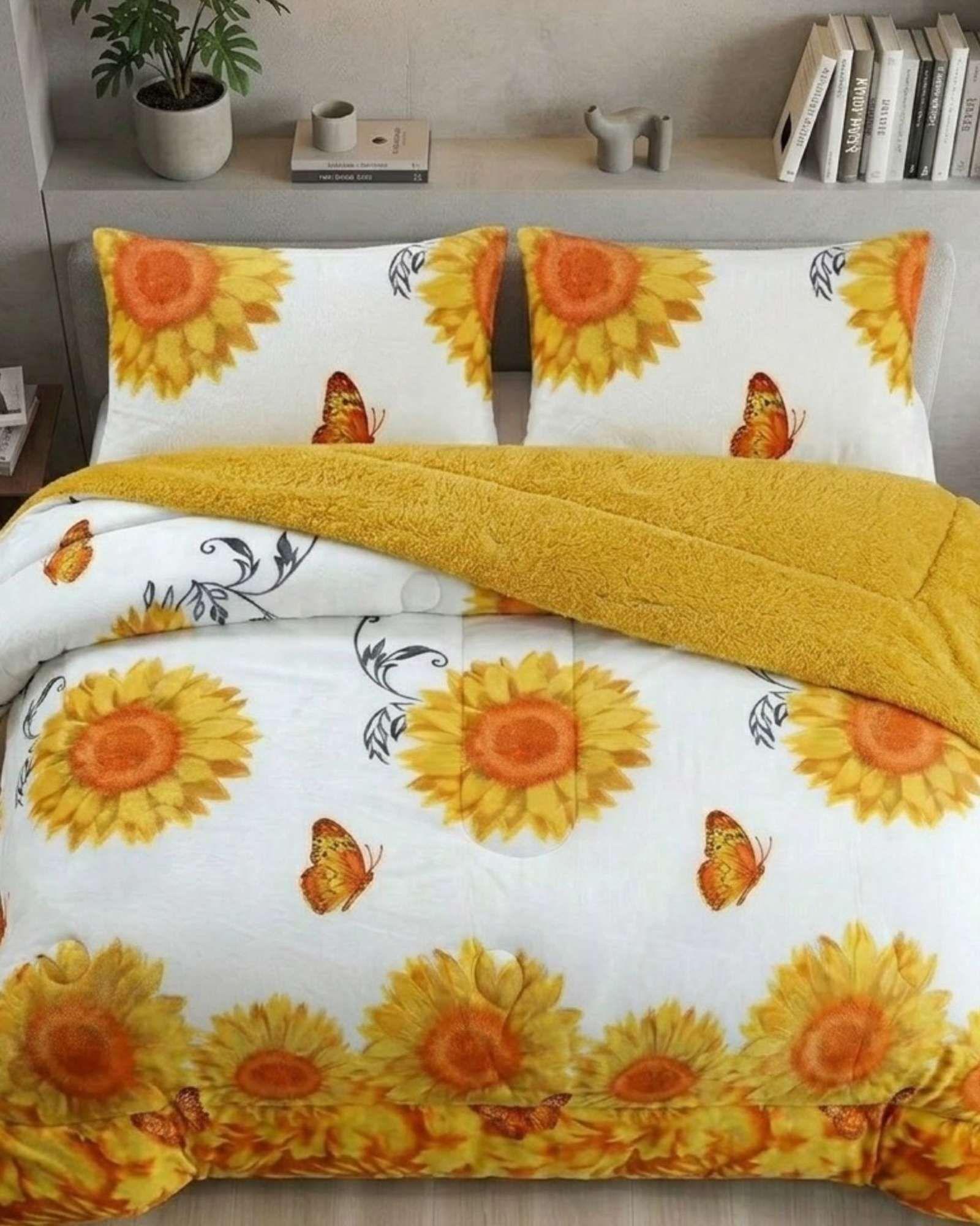 Juego de Cama Cubrecama Con Sherpa Quilting Premium King-2