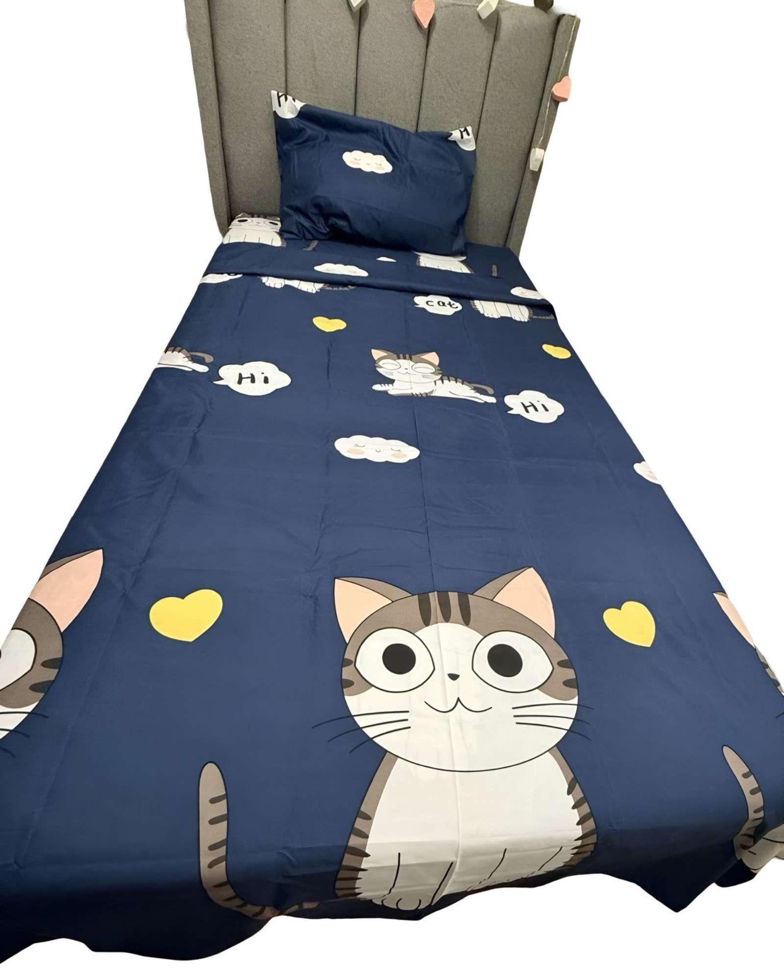 Juego de Sábanas Diseño infantil plaza y media Gatito-0