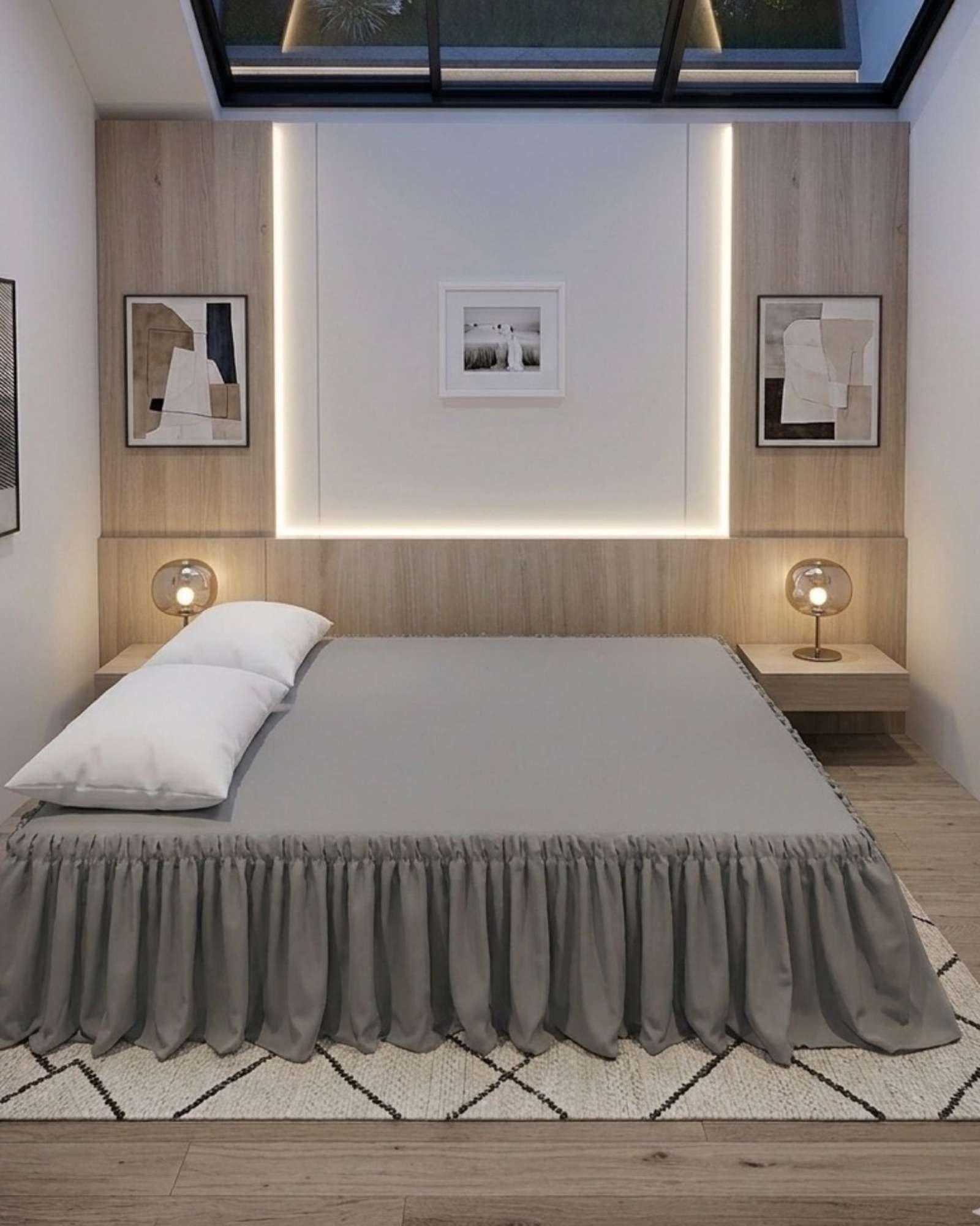 Faldón de Cama Estilo Moderno y Ajuste Perfecto KING 180X200 CM A04-2